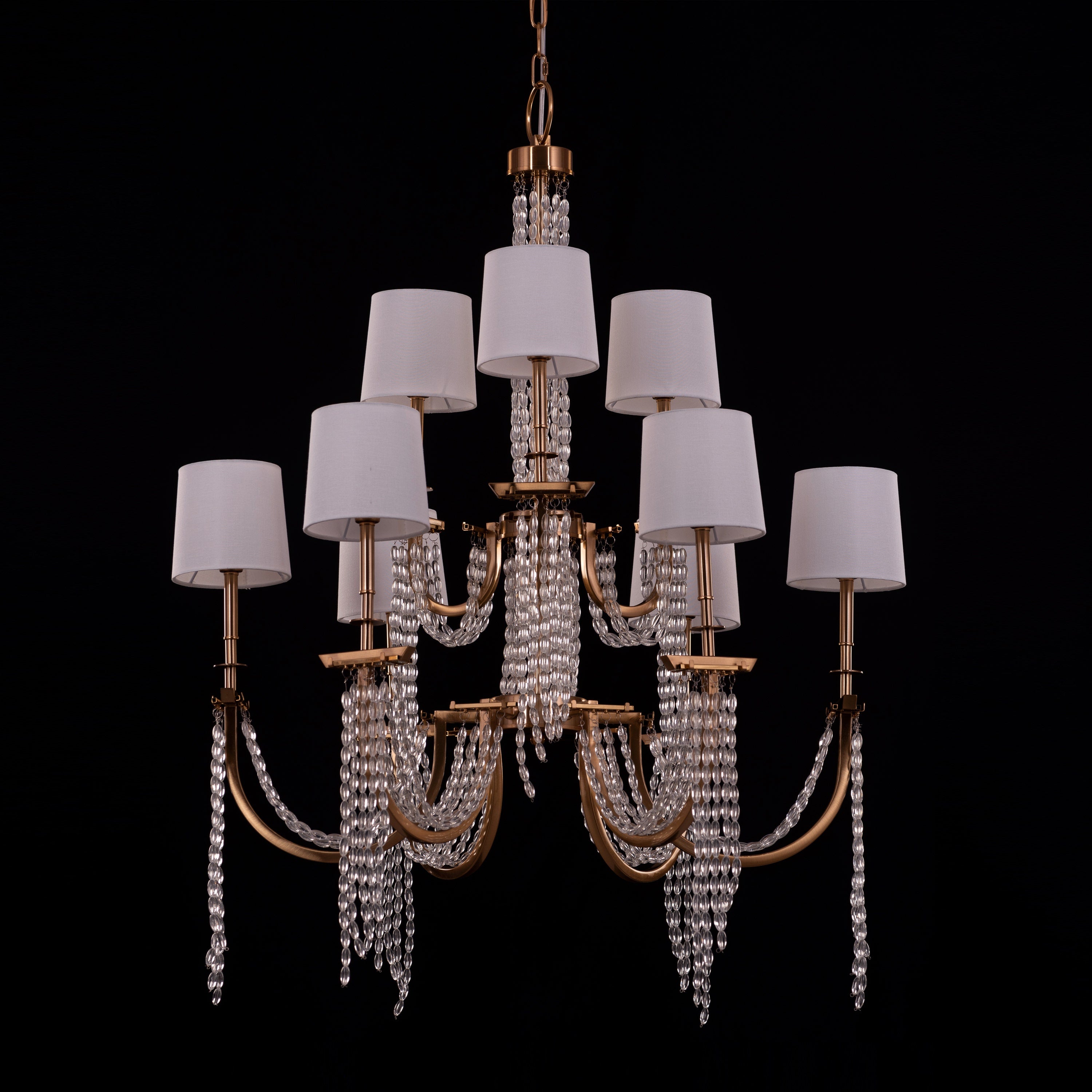 Cupid's Kiss (Gold) Crystal Double Height Chandelier