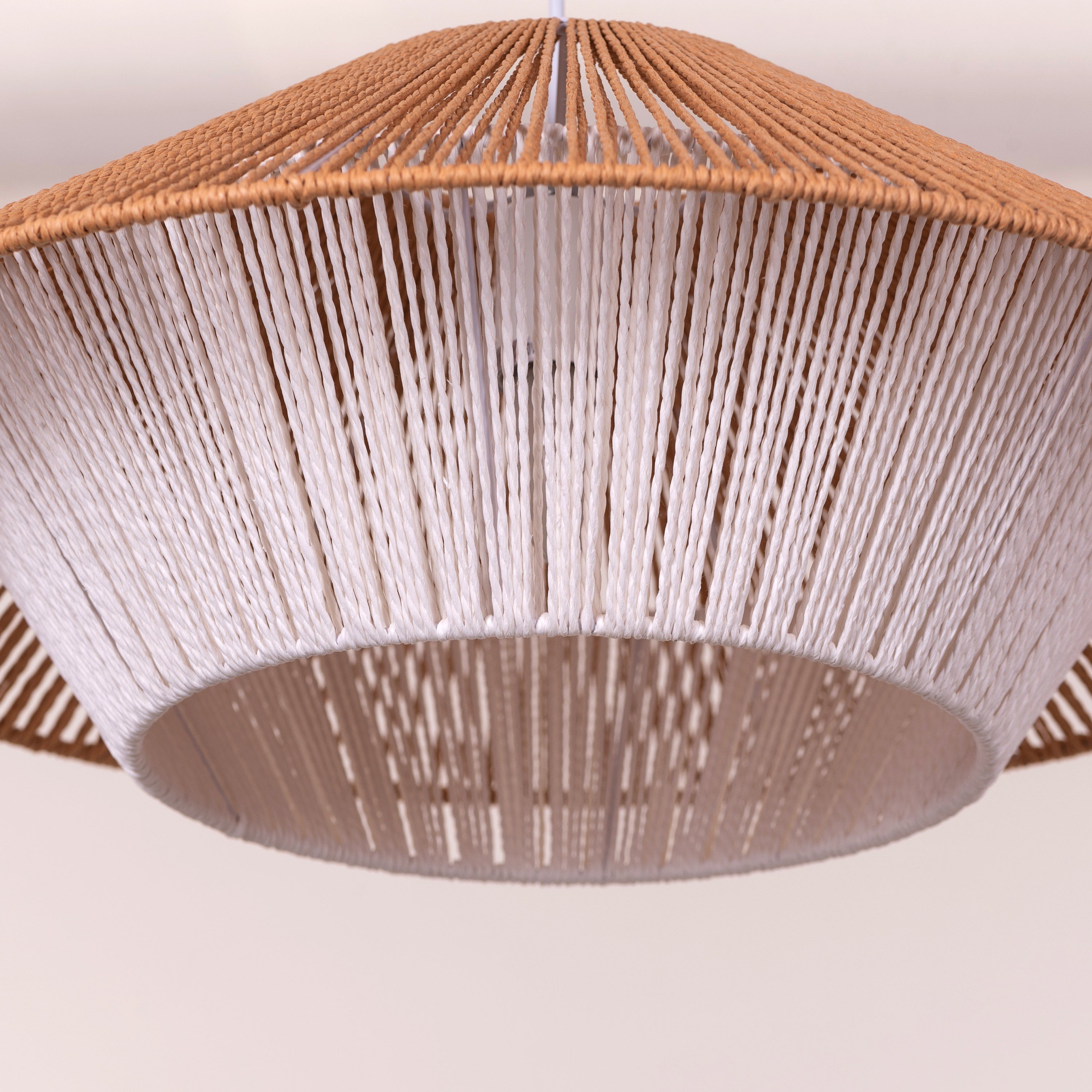 Mean What You Say (Brown, White) Rattan Pendant Light