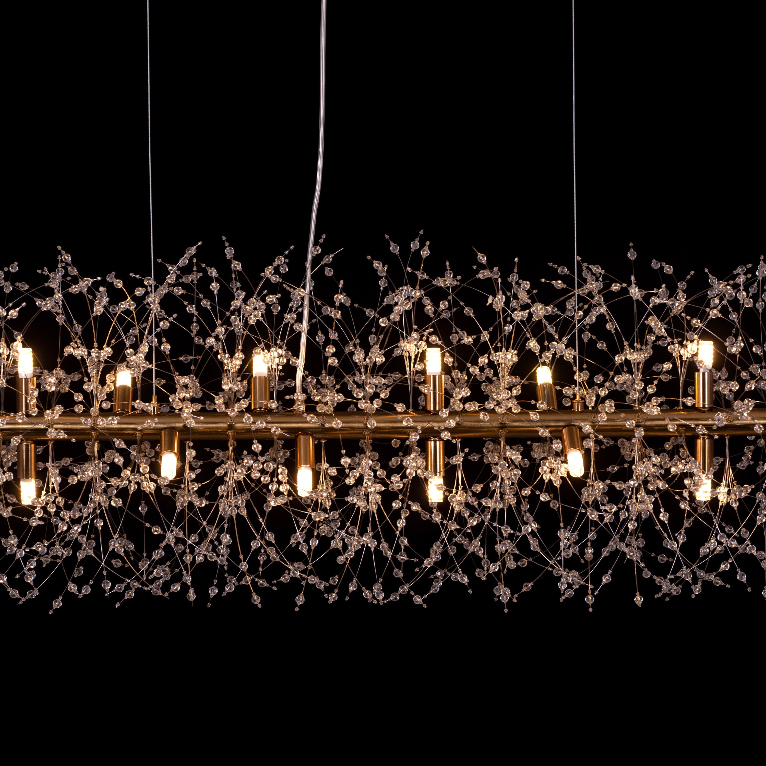 Touch The Clouds (Medium, Rectangular, Gold) Crystal Chandelier