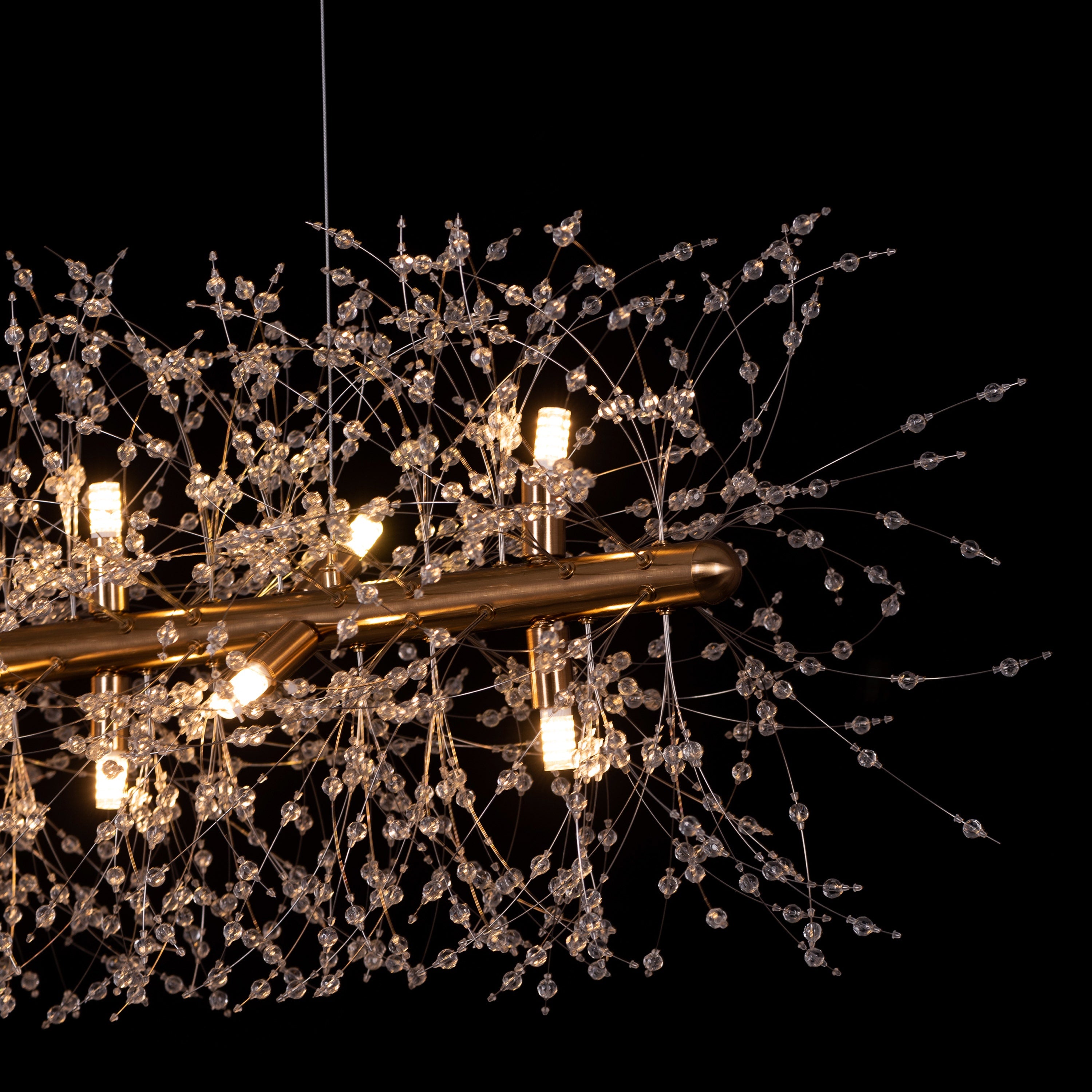 Touch The Clouds (Medium, Rectangular, Gold) Crystal Chandelier