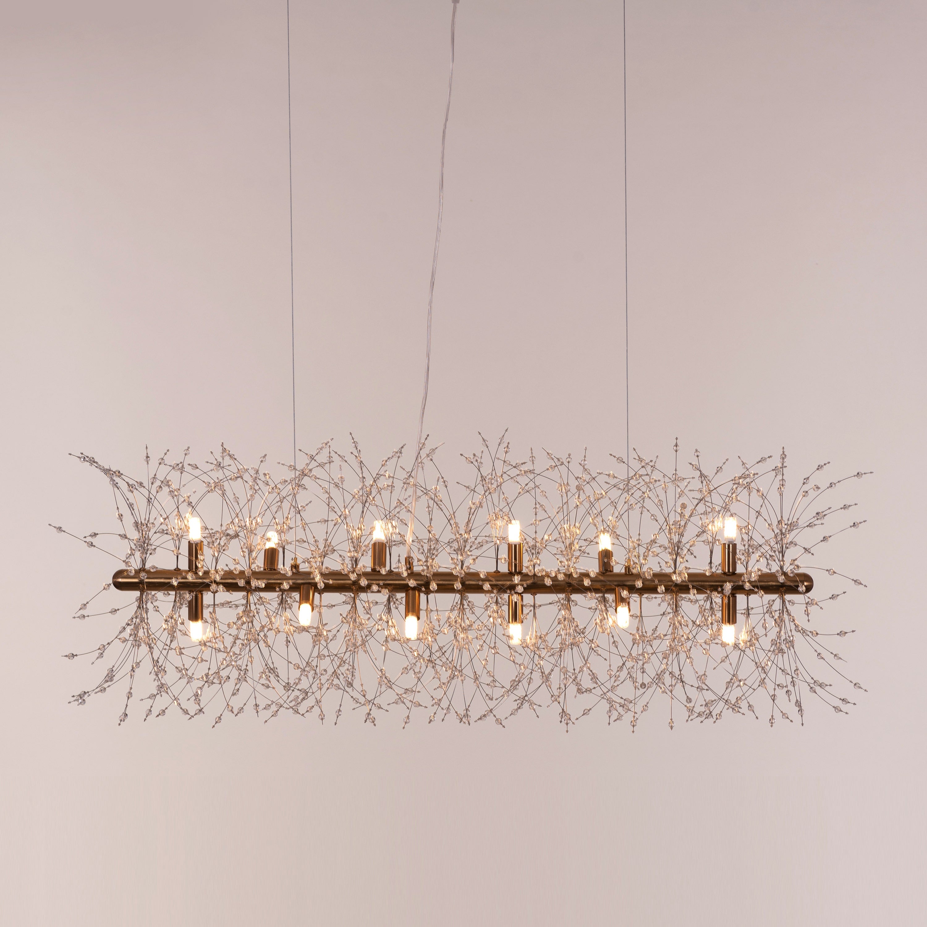 Touch The Clouds (Medium, Rectangular, Gold) Crystal Chandelier