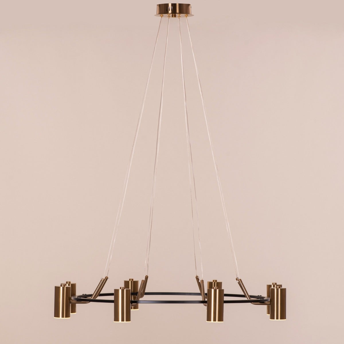 Alive On Grid Power (Large, Gold, Dimmable LED with Remote Control) Chandelier