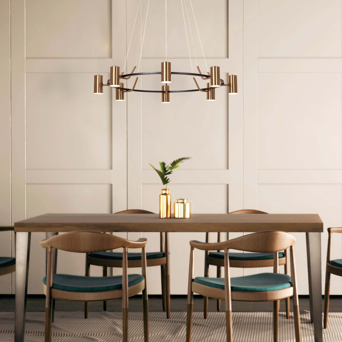 Alive On Grid Power (Large, Gold, Dimmable LED with Remote Control) Chandelier