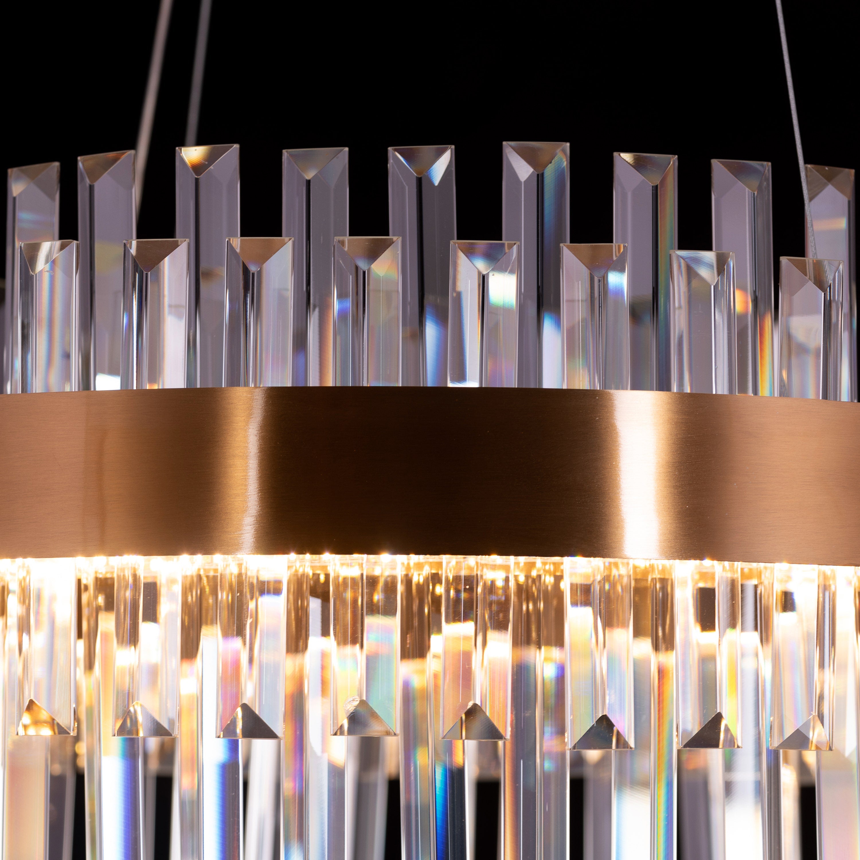 Love In Lisbon (Medium, Gold, Dimmable LED with Remote Control) Crystal Chandelier