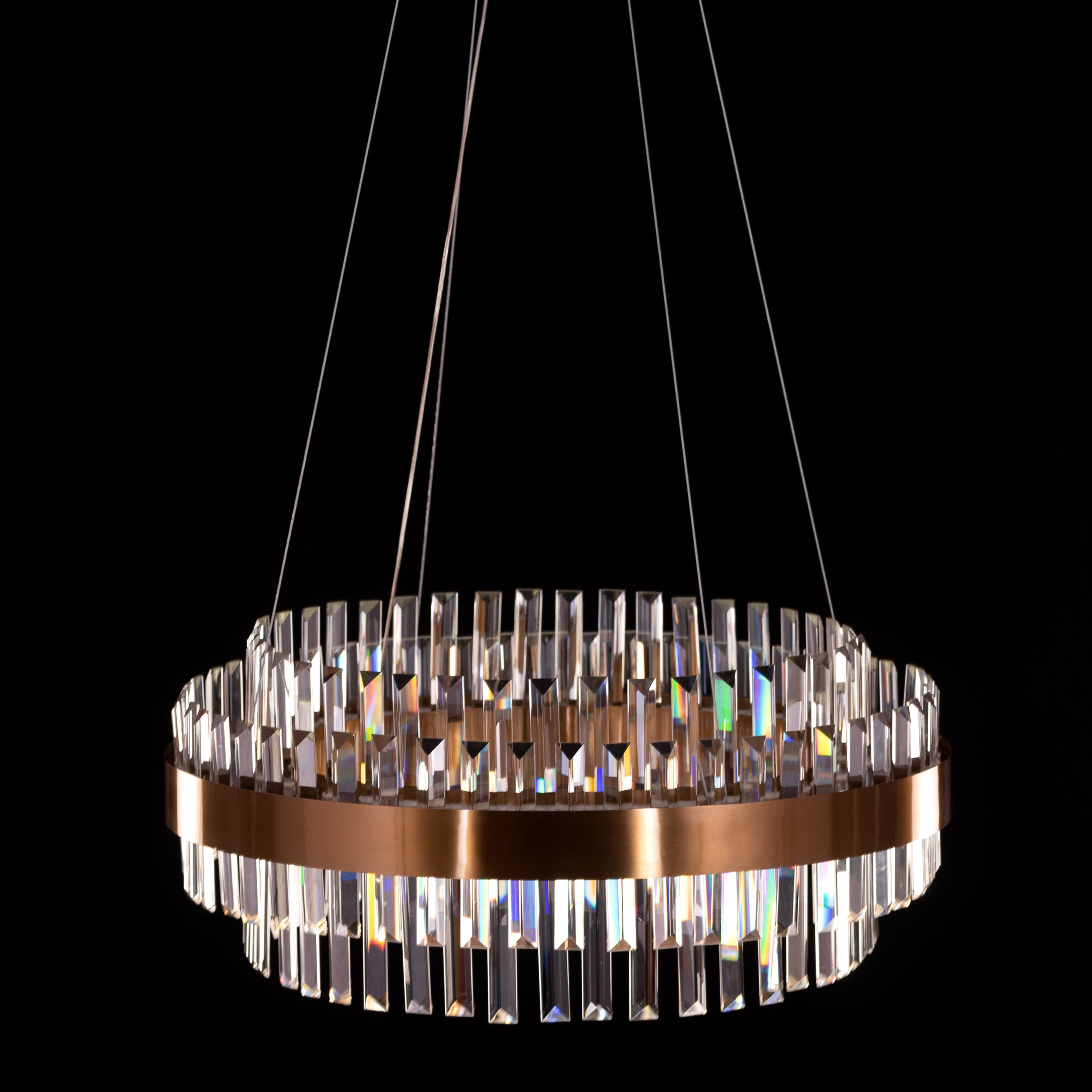 Love In Lisbon (Medium, Gold, Dimmable LED with Remote Control) Crystal Chandelier