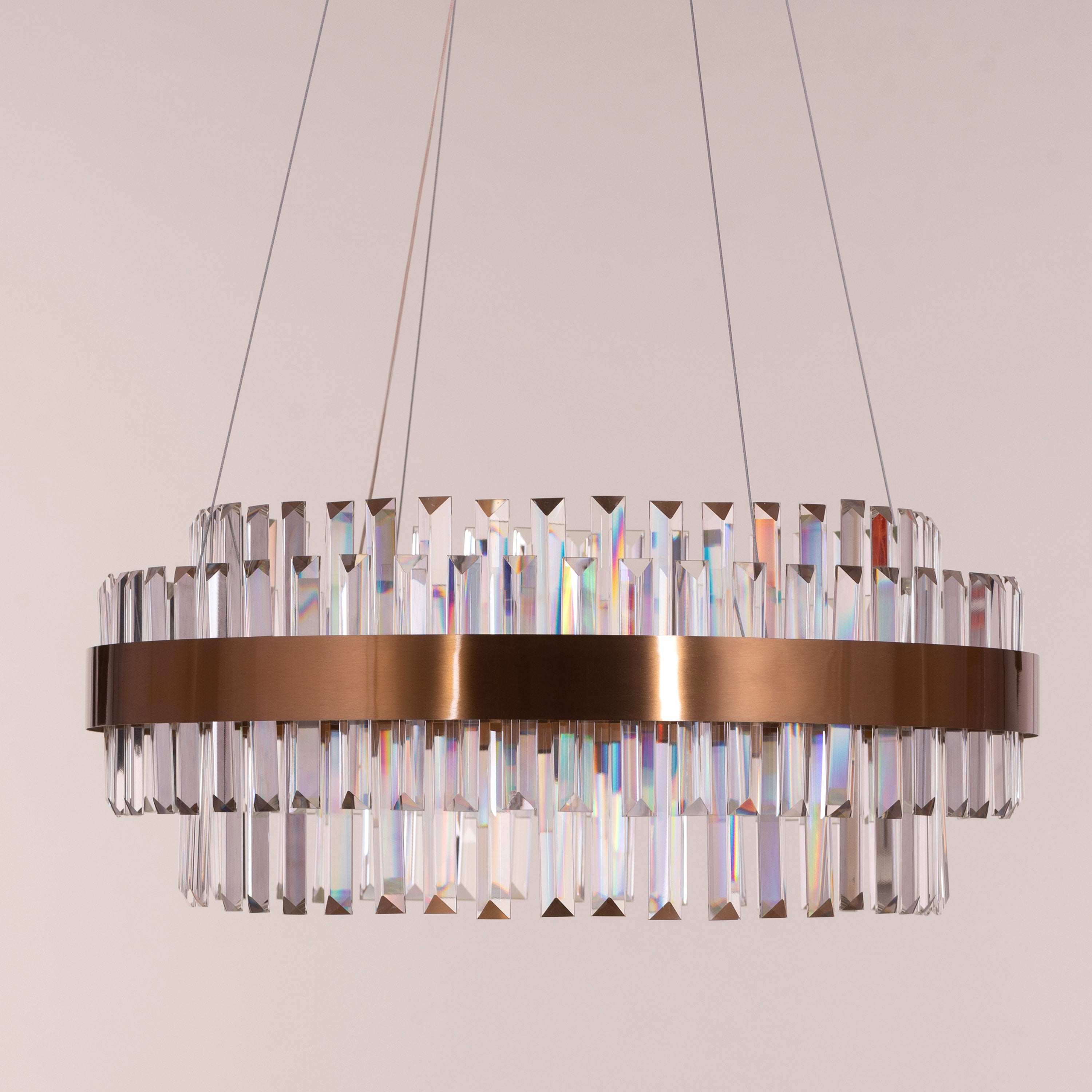 Love In Lisbon (Medium, Gold, Dimmable LED with Remote Control) Crystal Chandelier