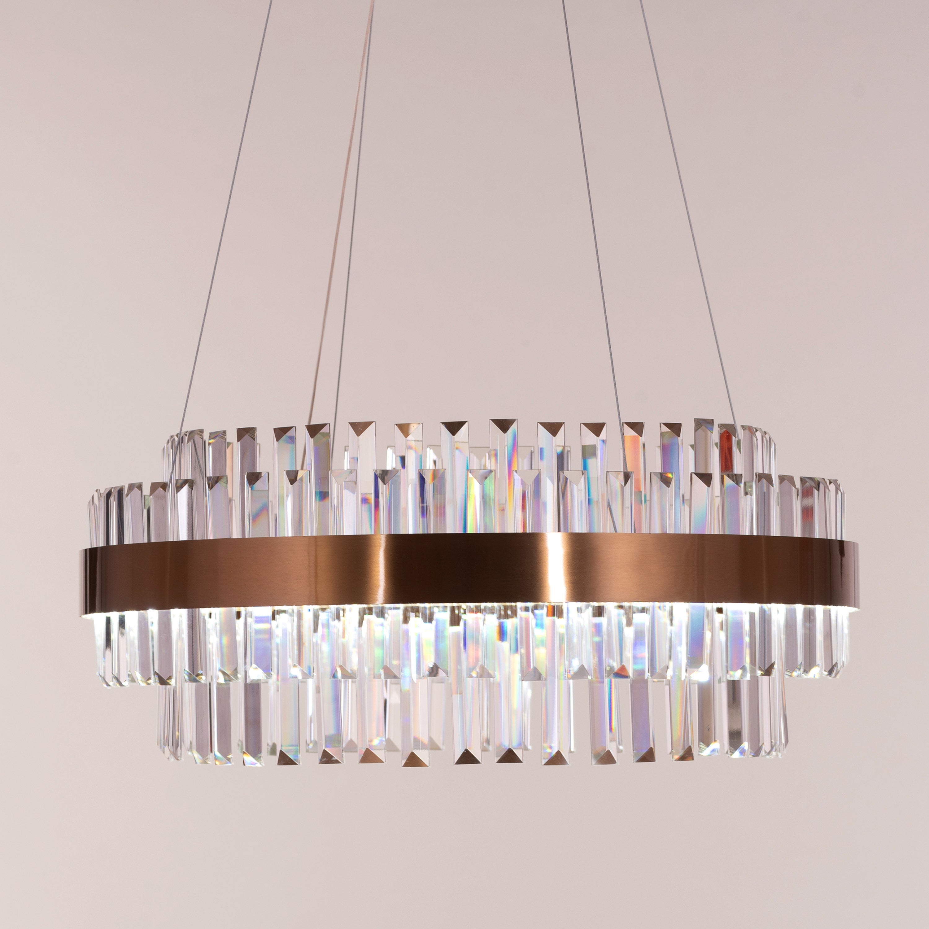 Love In Lisbon (Medium, Gold, Dimmable LED with Remote Control) Crystal Chandelier