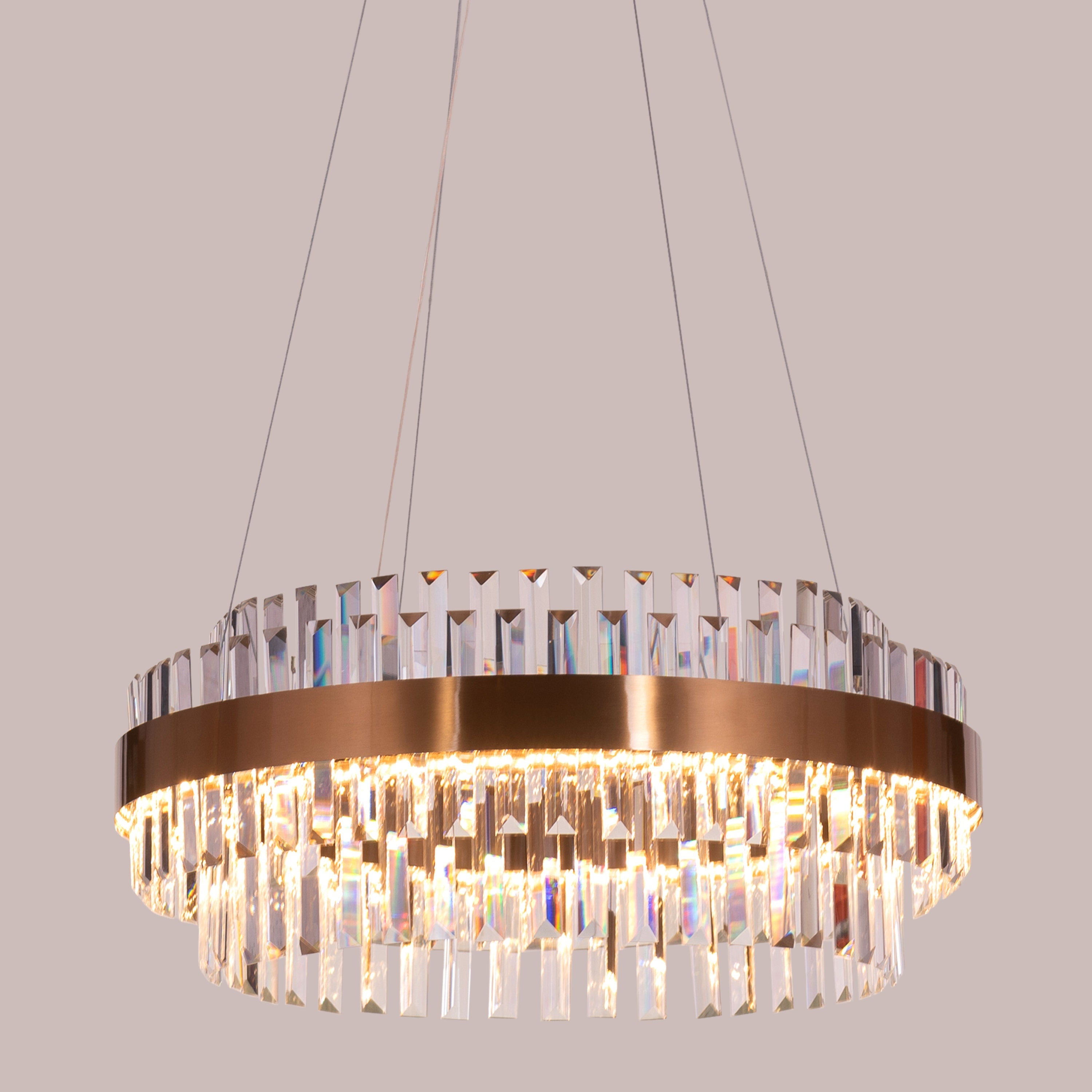 Love In Lisbon (Medium, Gold, Dimmable LED with Remote Control) Crystal Chandelier