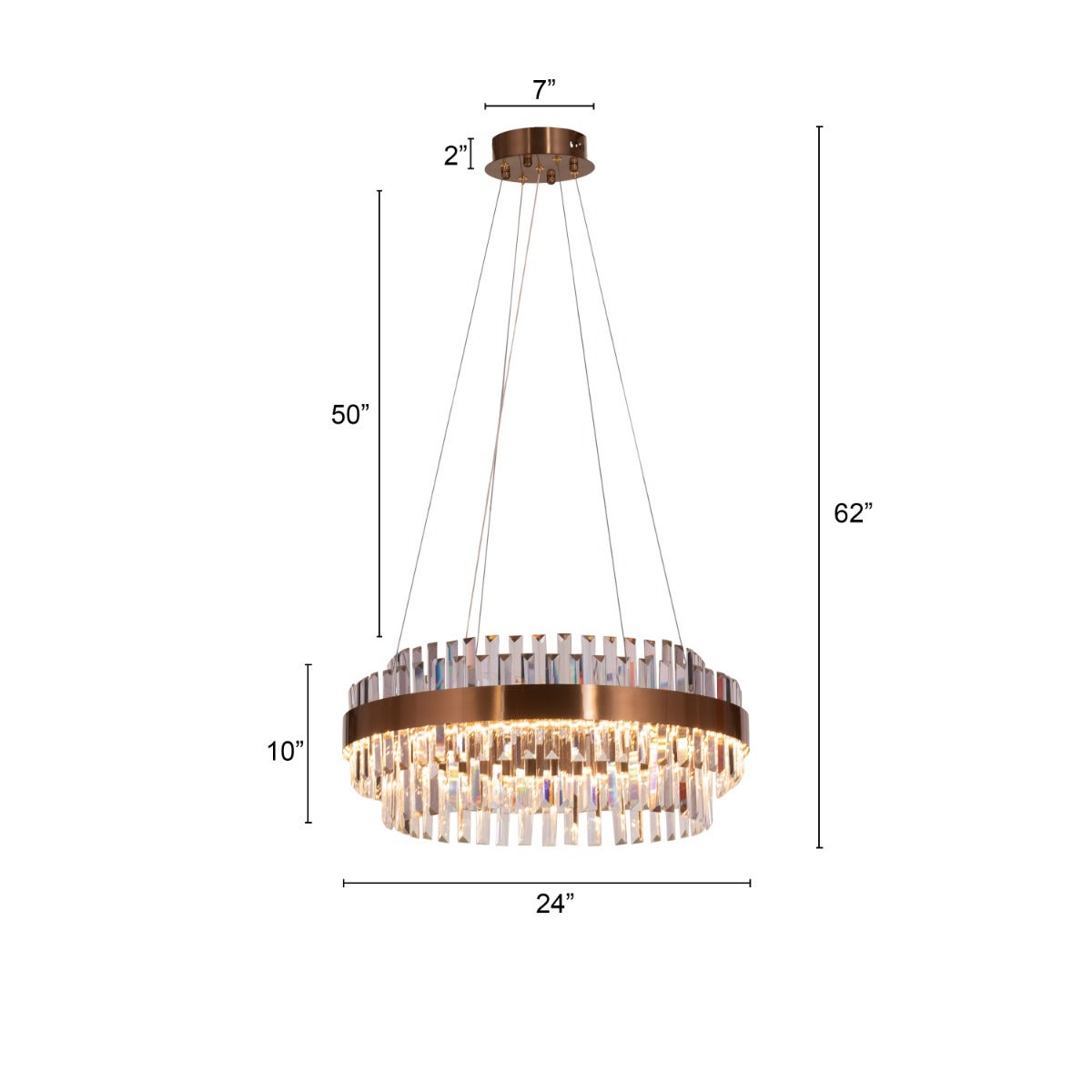 Love In Lisbon (Medium, Gold, Dimmable LED with Remote Control) Crystal Chandelier