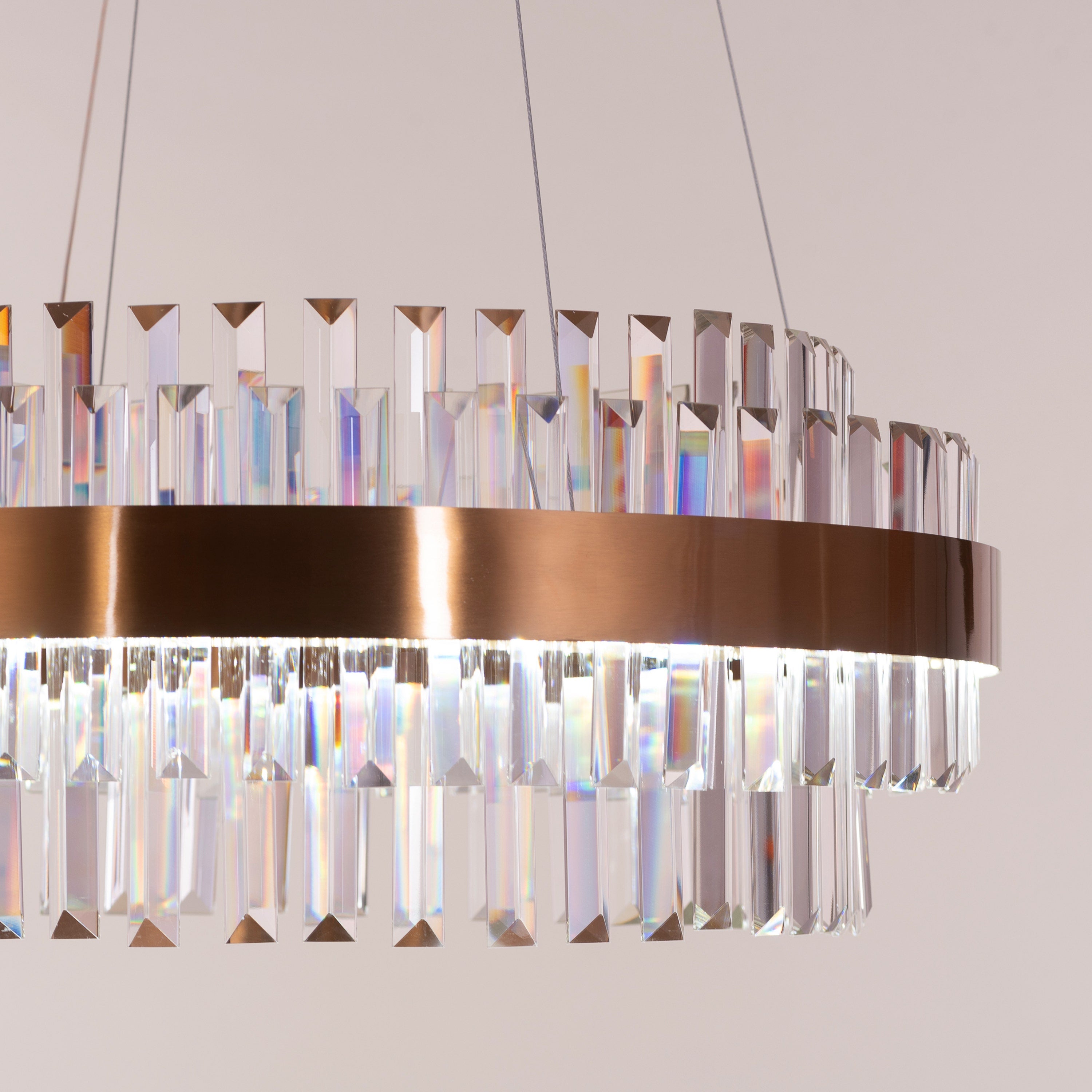 Love In Lisbon (Medium, Gold, Dimmable LED with Remote Control) Crystal Chandelier