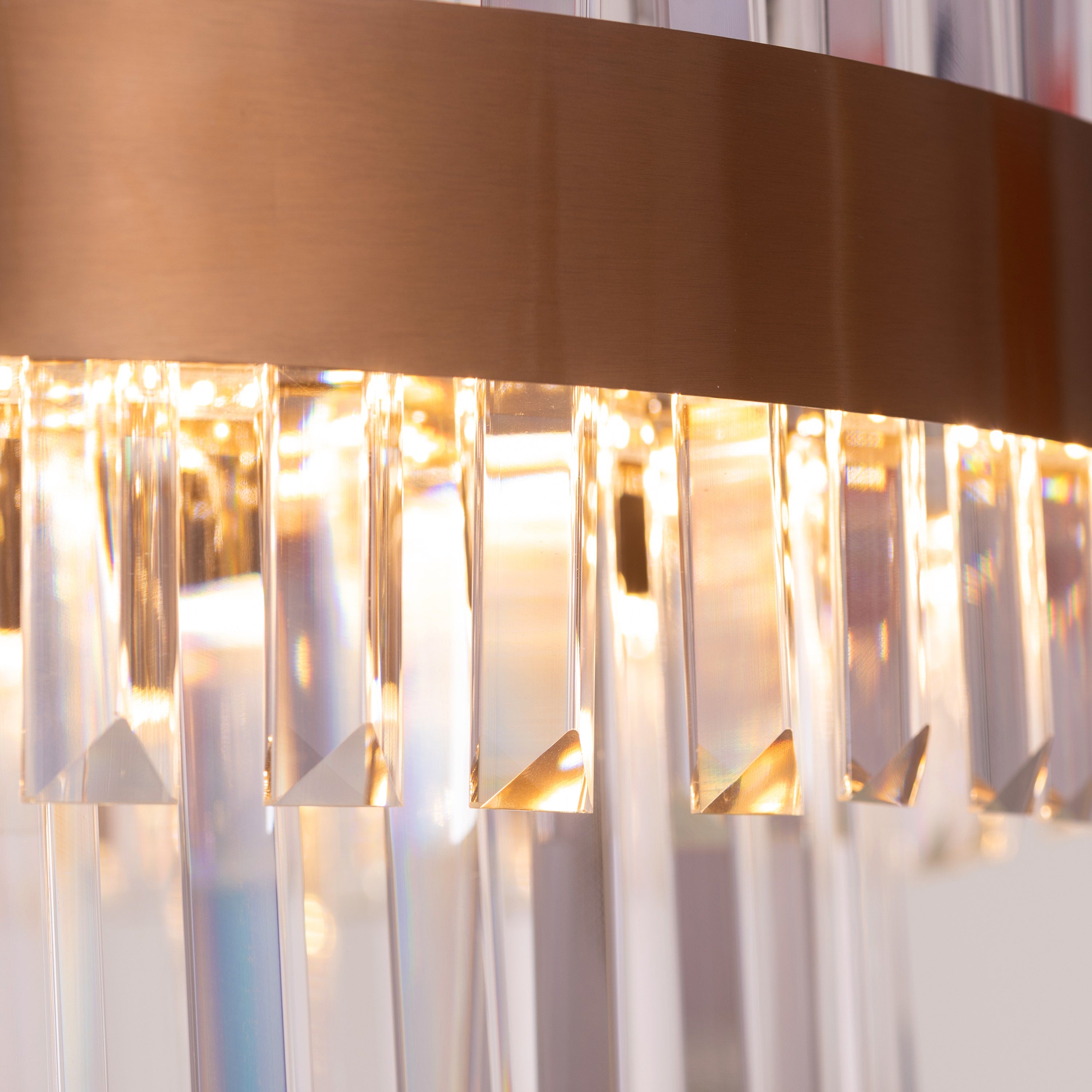 Love In Lisbon (Medium, Gold, Dimmable LED with Remote Control) Crystal Chandelier