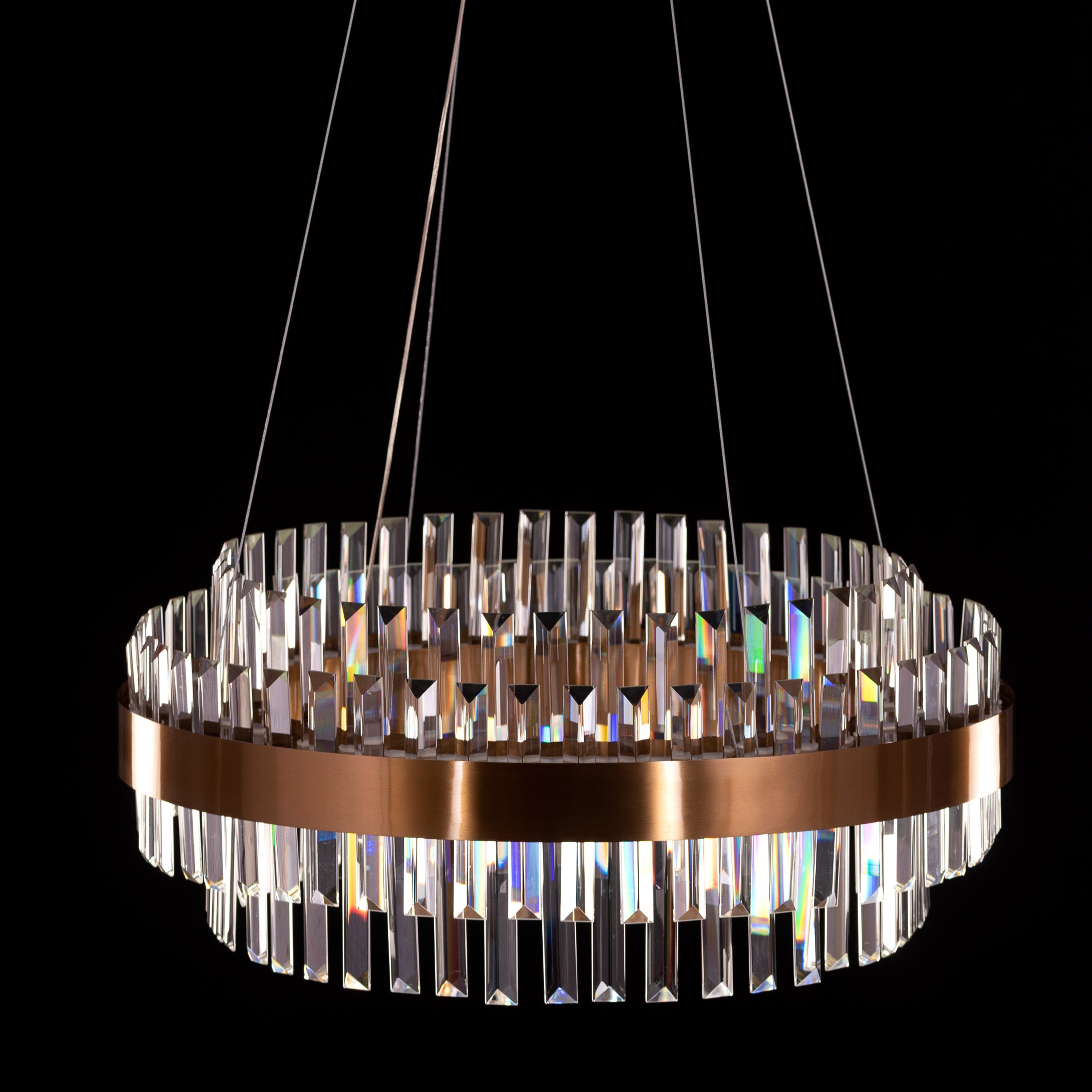 Love In Lisbon (Medium, Gold, Dimmable LED with Remote Control) Crystal Chandelier