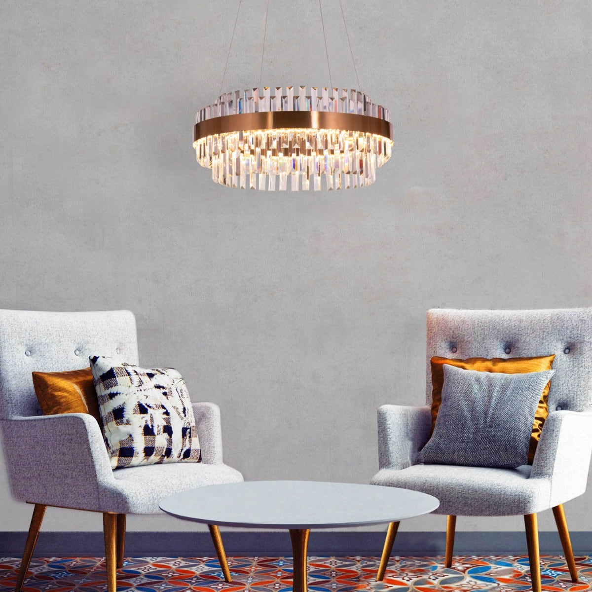 Love In Lisbon (Medium, Gold, Dimmable LED with Remote Control) Crystal Chandelier