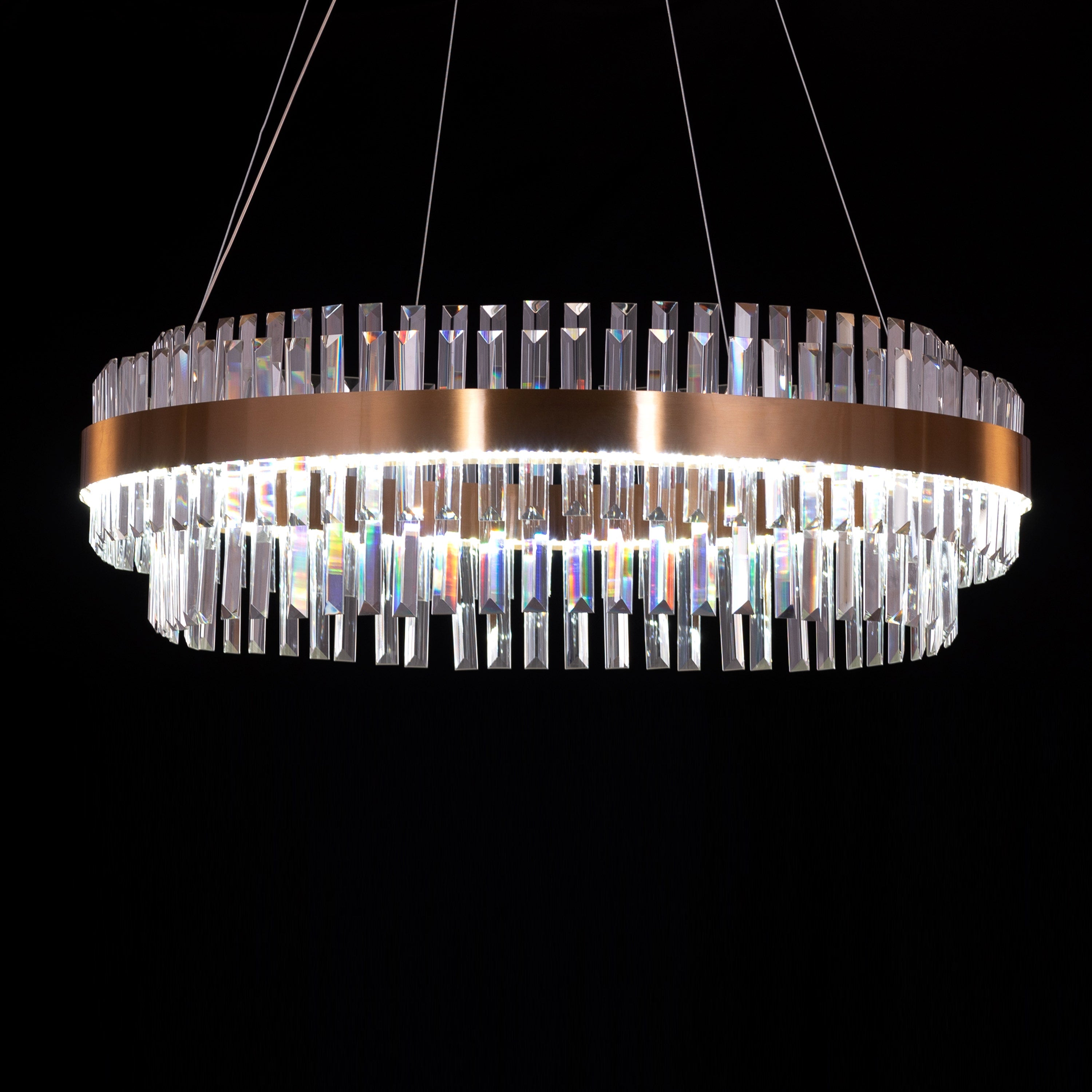 Love In Lisbon (Large, Gold, Dimmable LED with Remote Control) Crystal Chandelier