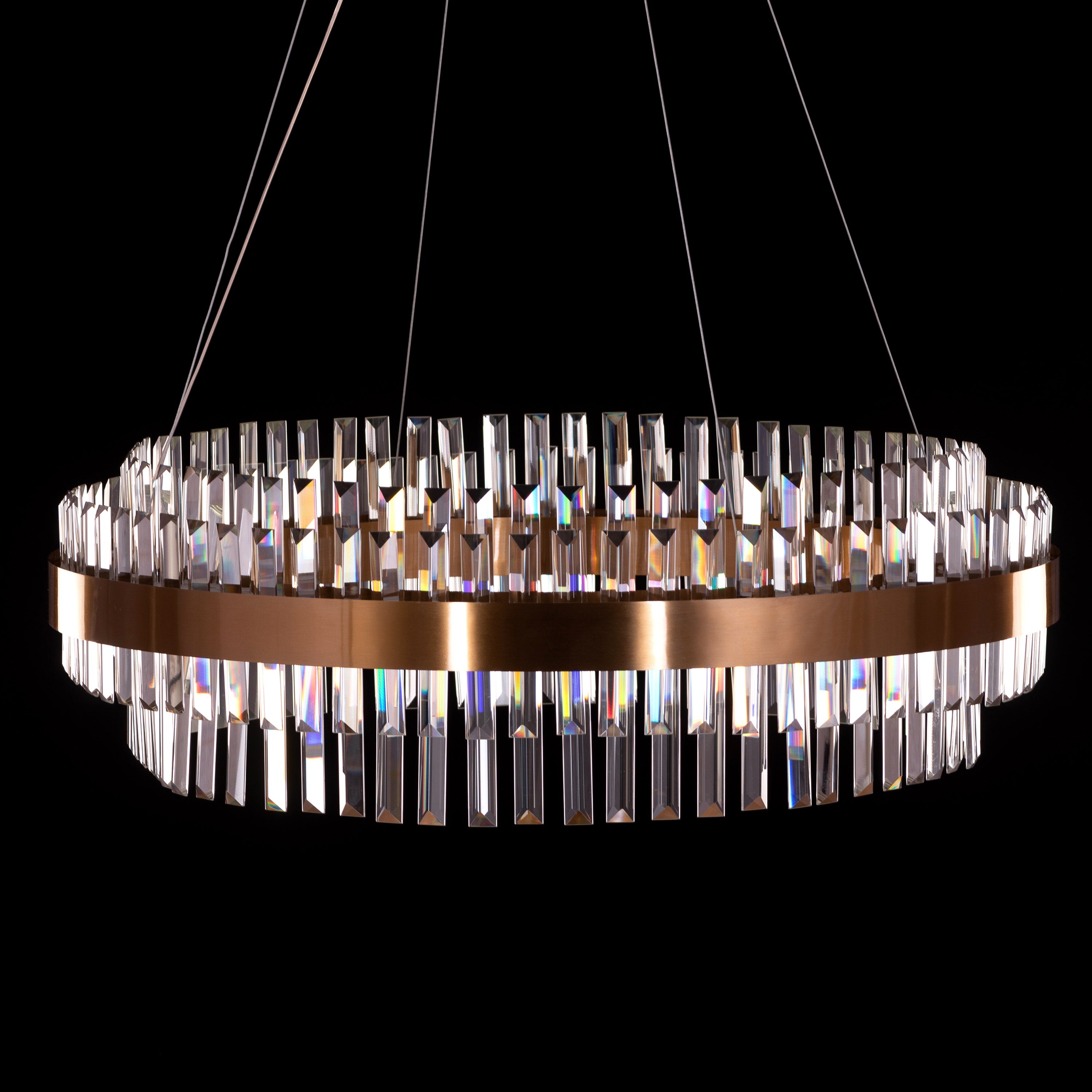 Love In Lisbon (Large, Gold, Dimmable LED with Remote Control) Crystal Chandelier