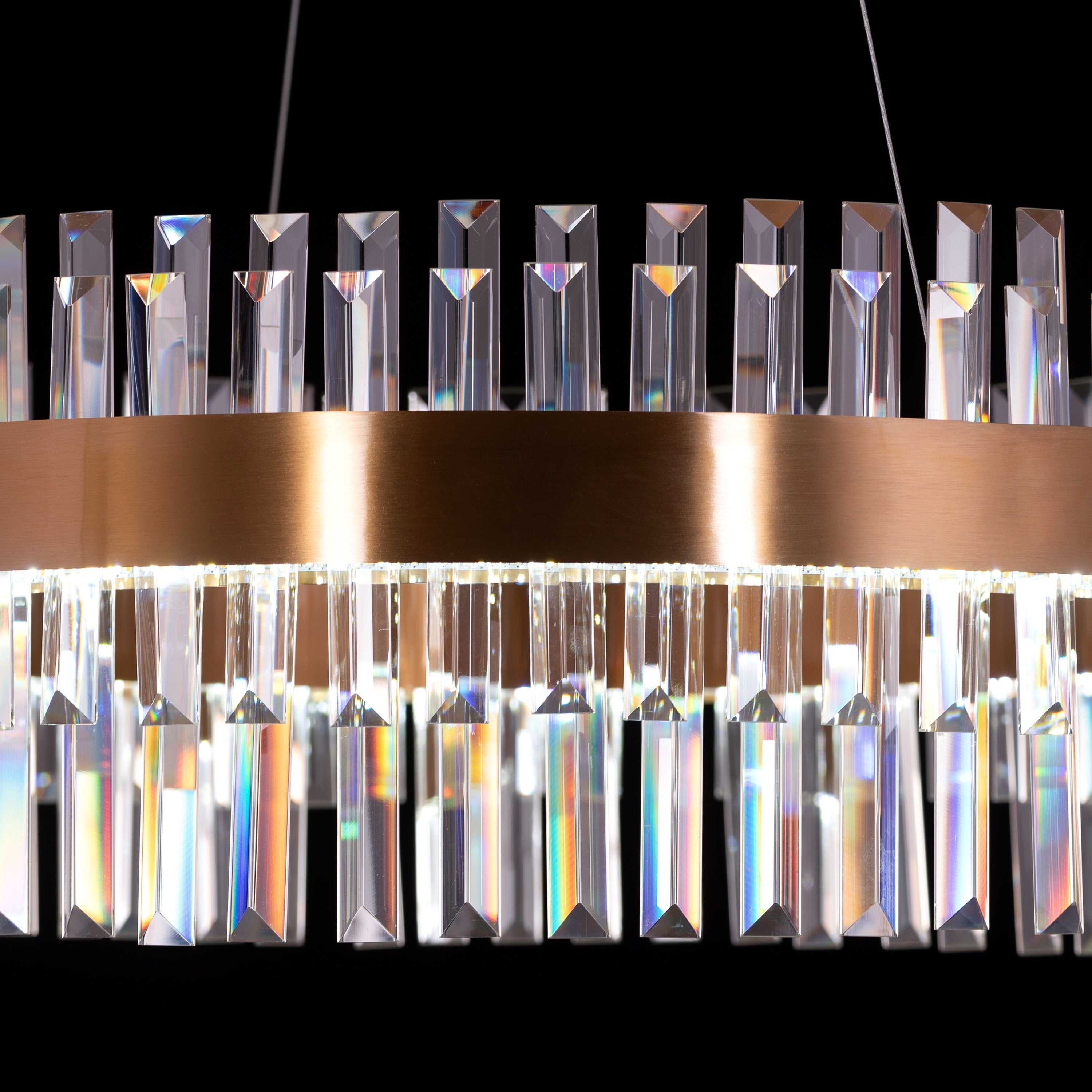 Love In Lisbon (Large, Gold, Dimmable LED with Remote Control) Crystal Chandelier