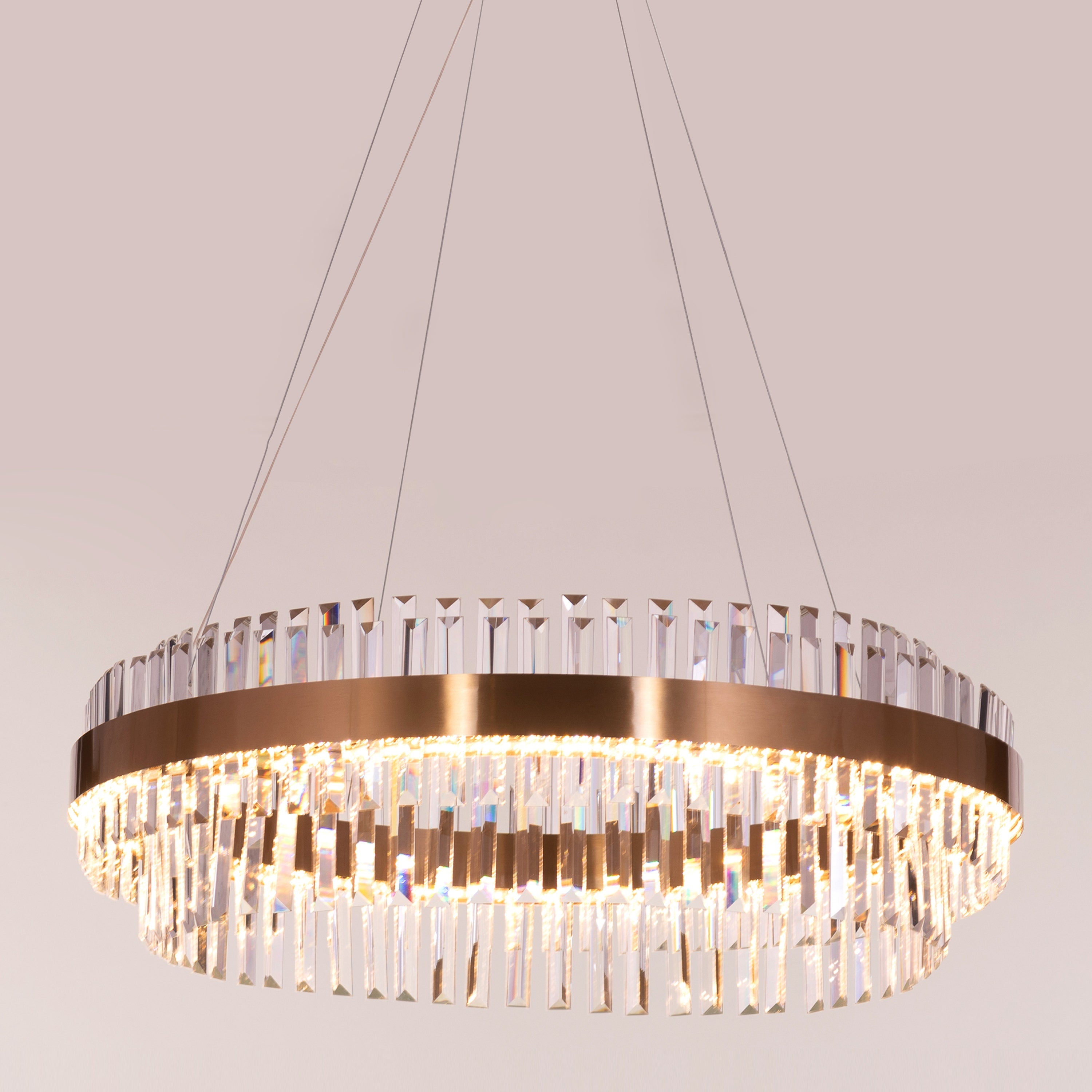 Love In Lisbon (Large, Gold, Dimmable LED with Remote Control) Crystal Chandelier