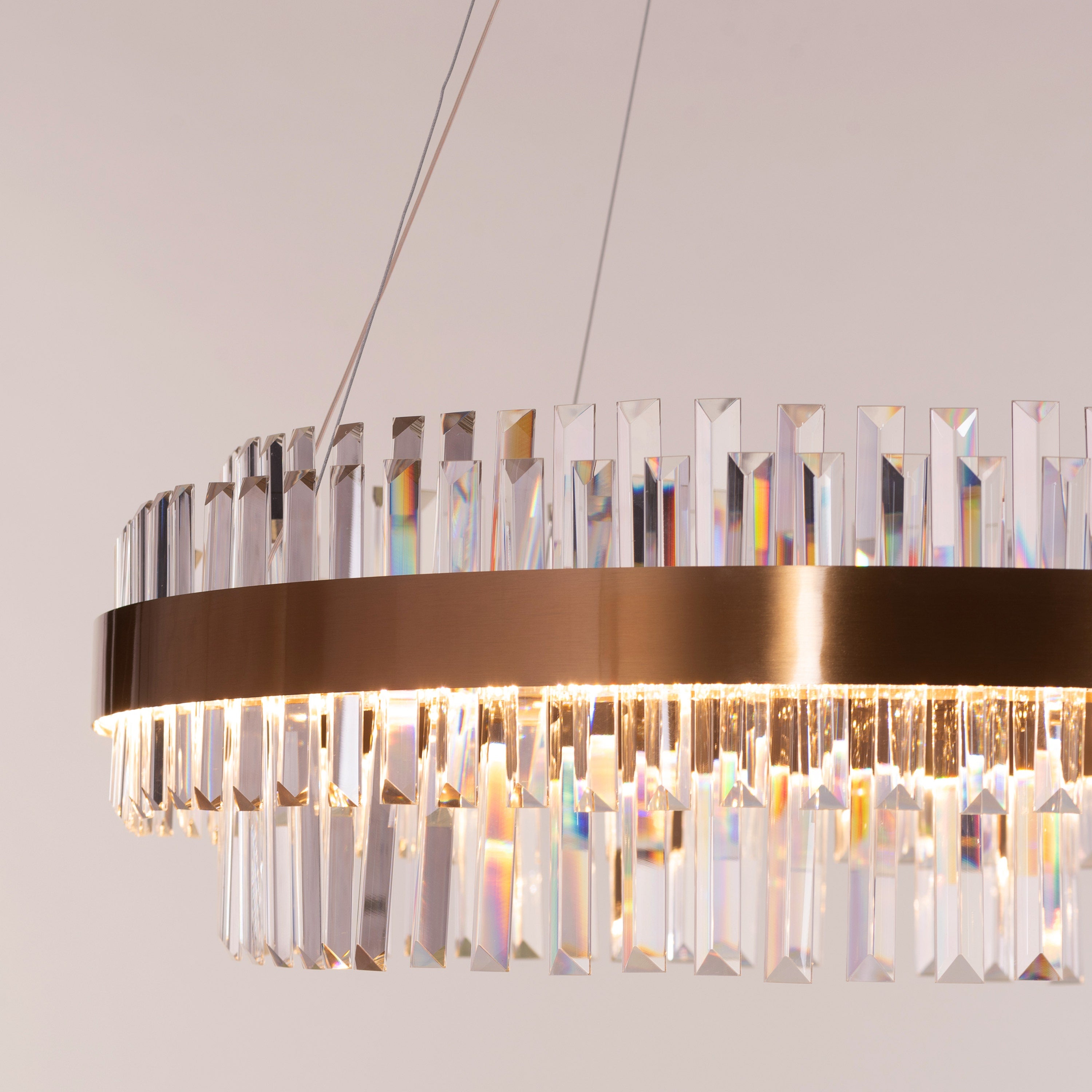 Love In Lisbon (Large, Gold, Dimmable LED with Remote Control) Crystal Chandelier