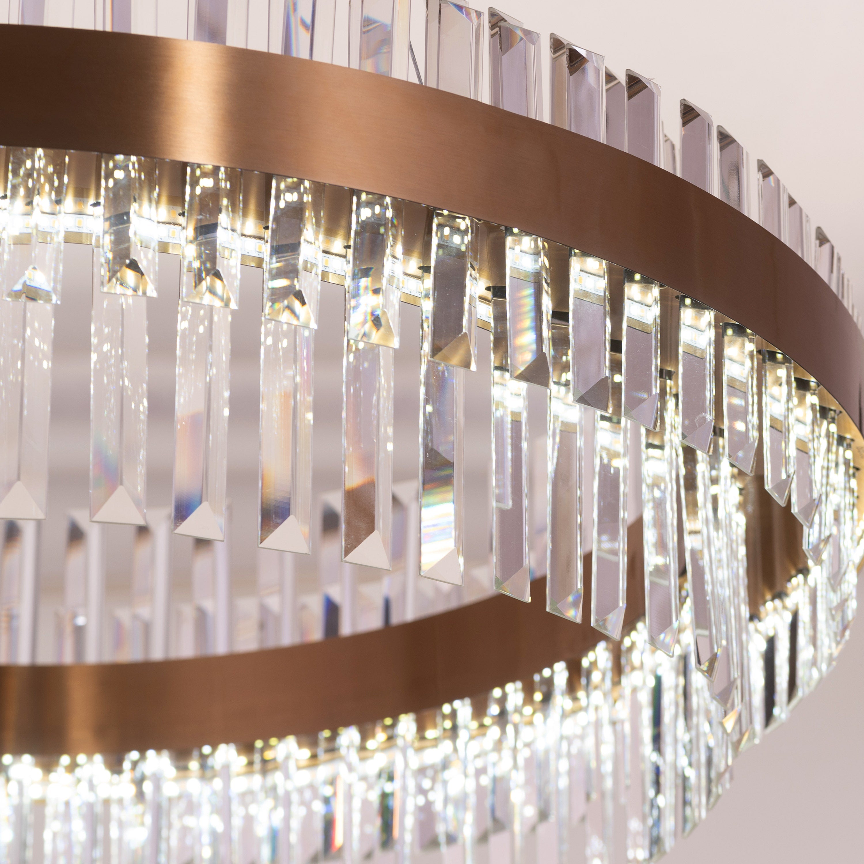 Love In Lisbon (Large, Gold, Dimmable LED with Remote Control) Crystal Chandelier