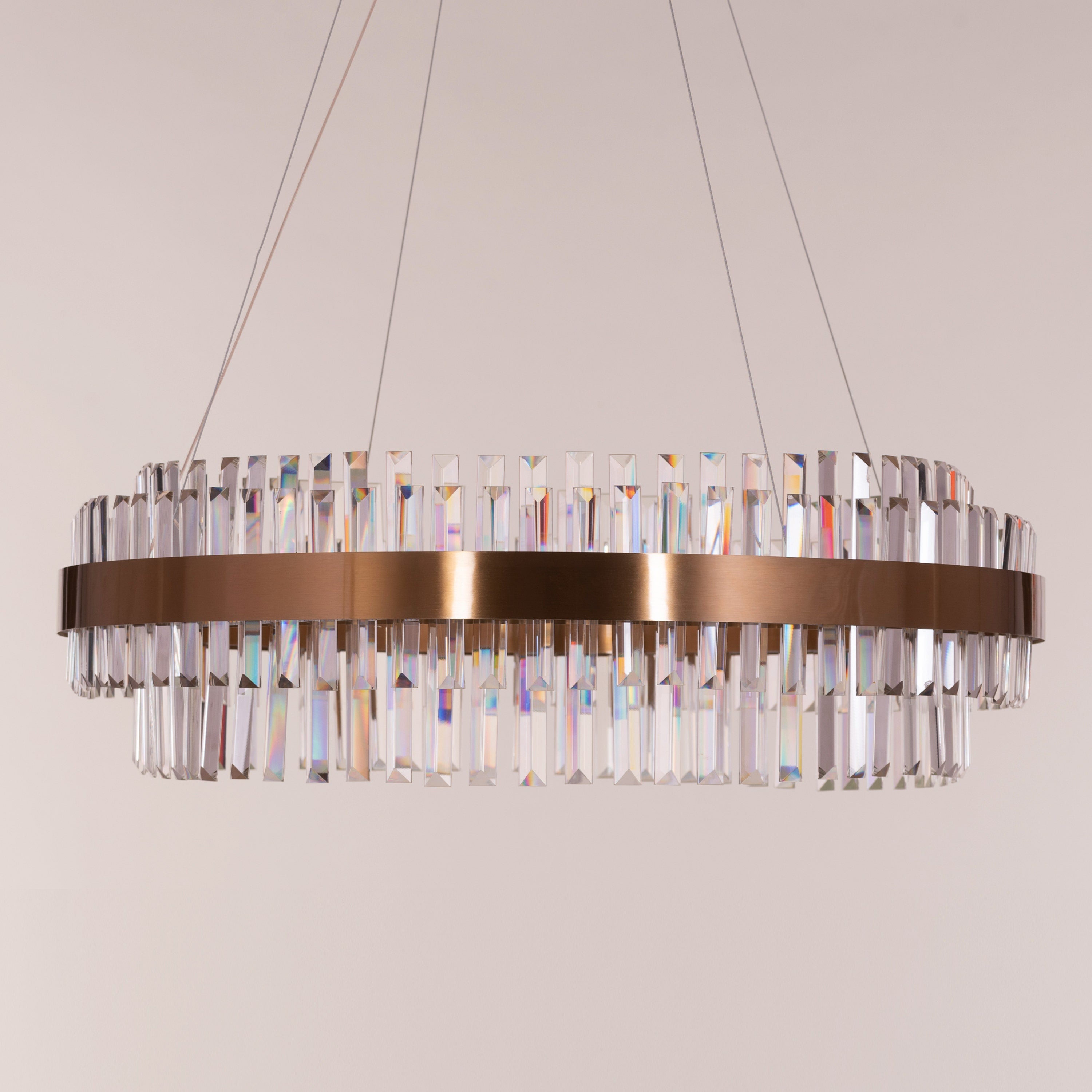 Love In Lisbon (Large, Gold, Dimmable LED with Remote Control) Crystal Chandelier