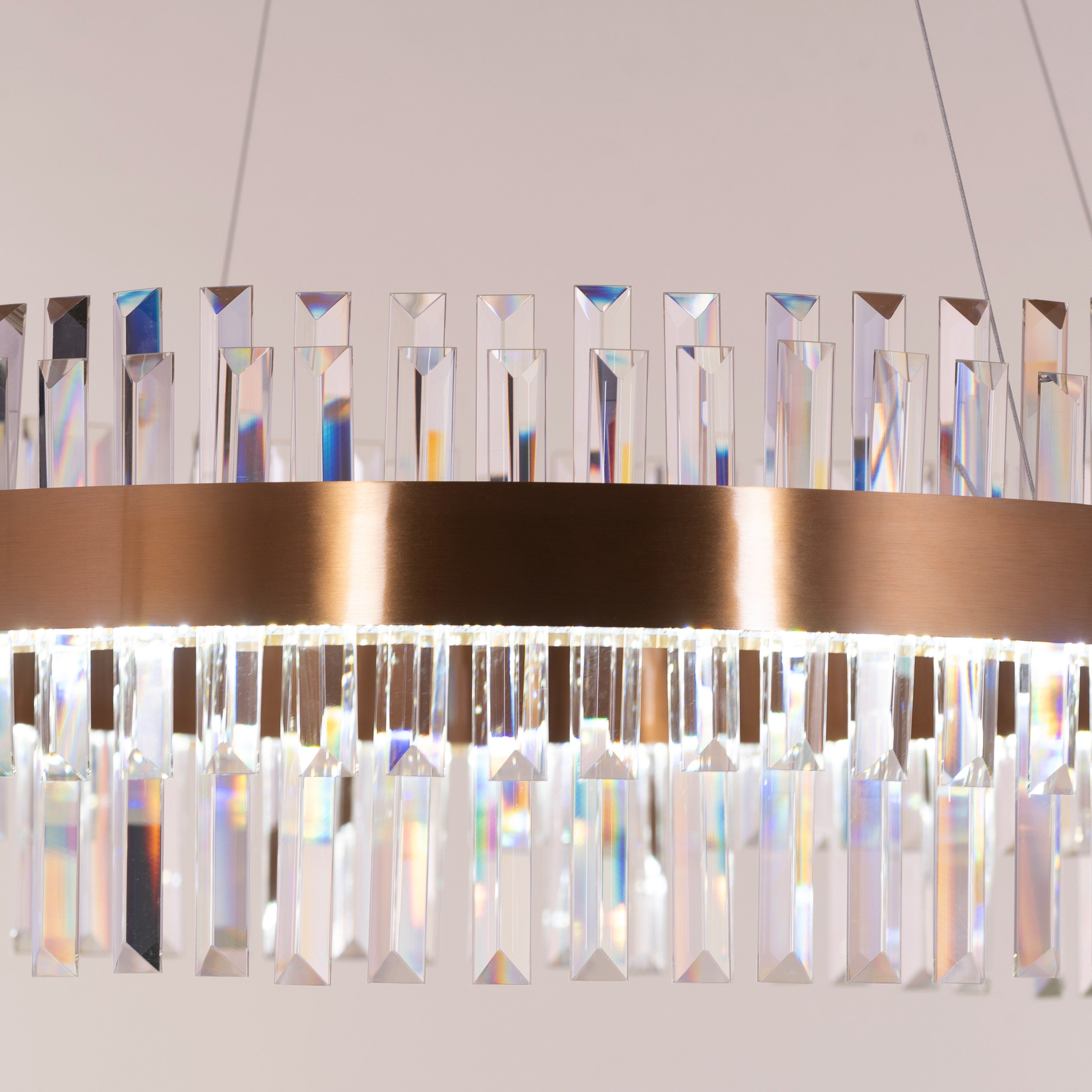 Love In Lisbon (Large, Gold, Dimmable LED with Remote Control) Crystal Chandelier