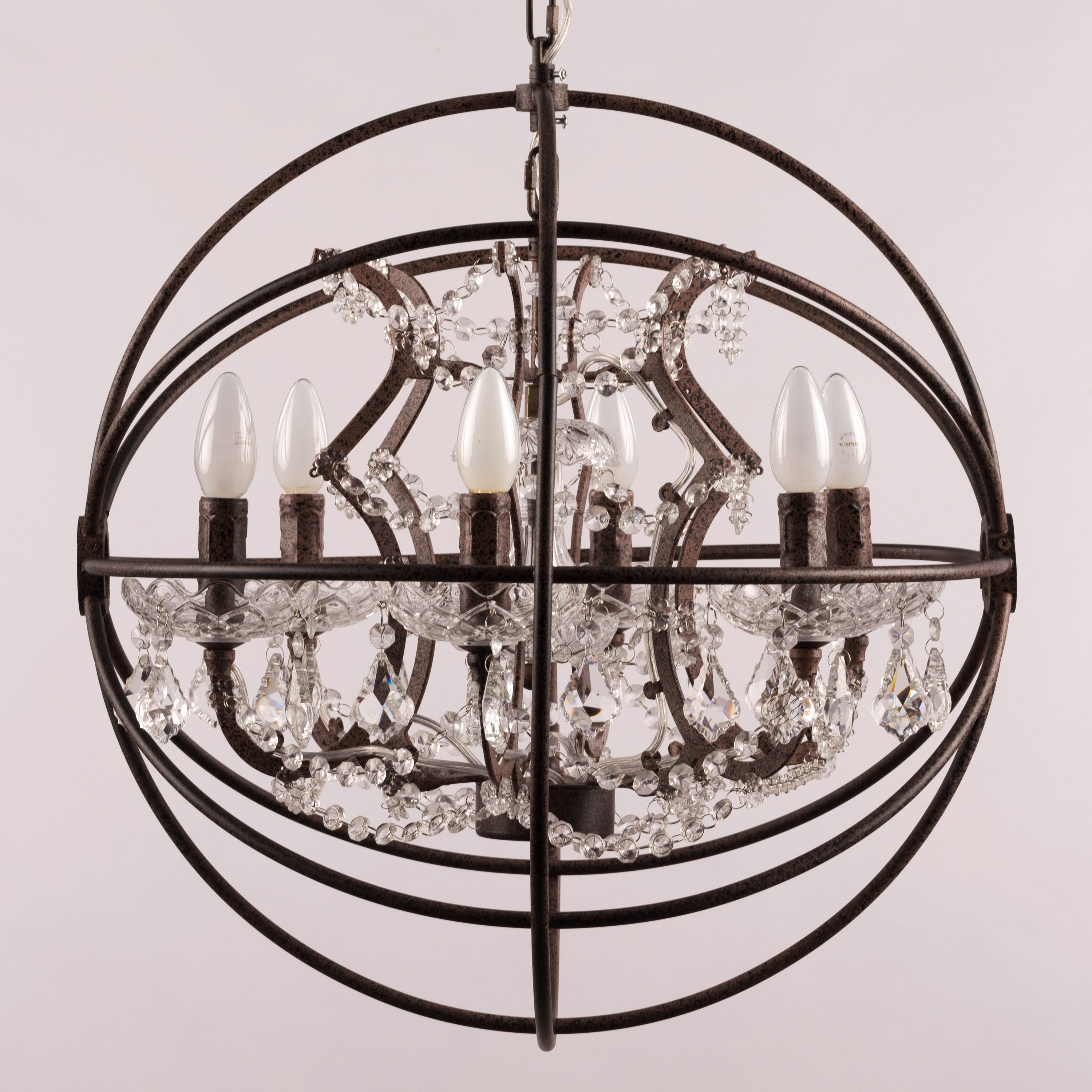 Moonlight Rendezvous (Small, Antique Rust) Crystal Chandelier