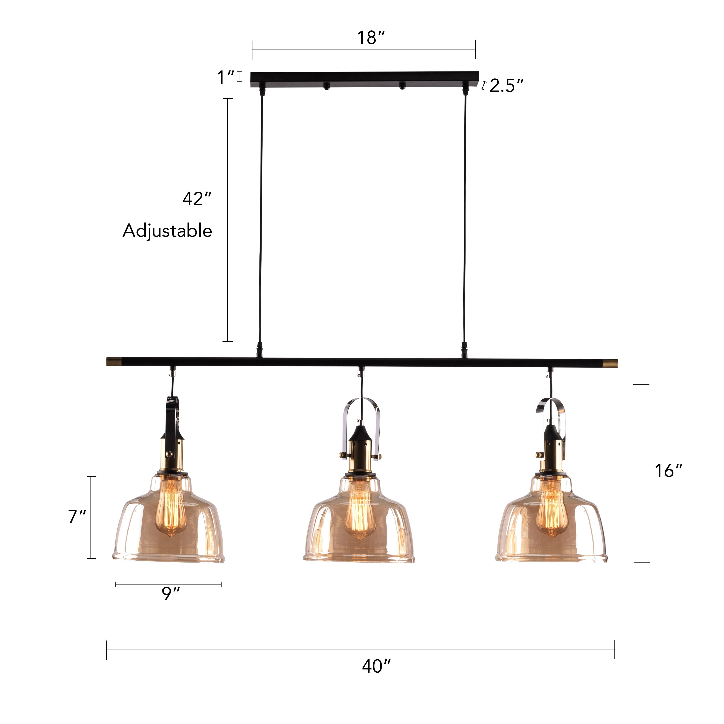 Royal Tea (Amber) Glass Pendant Light