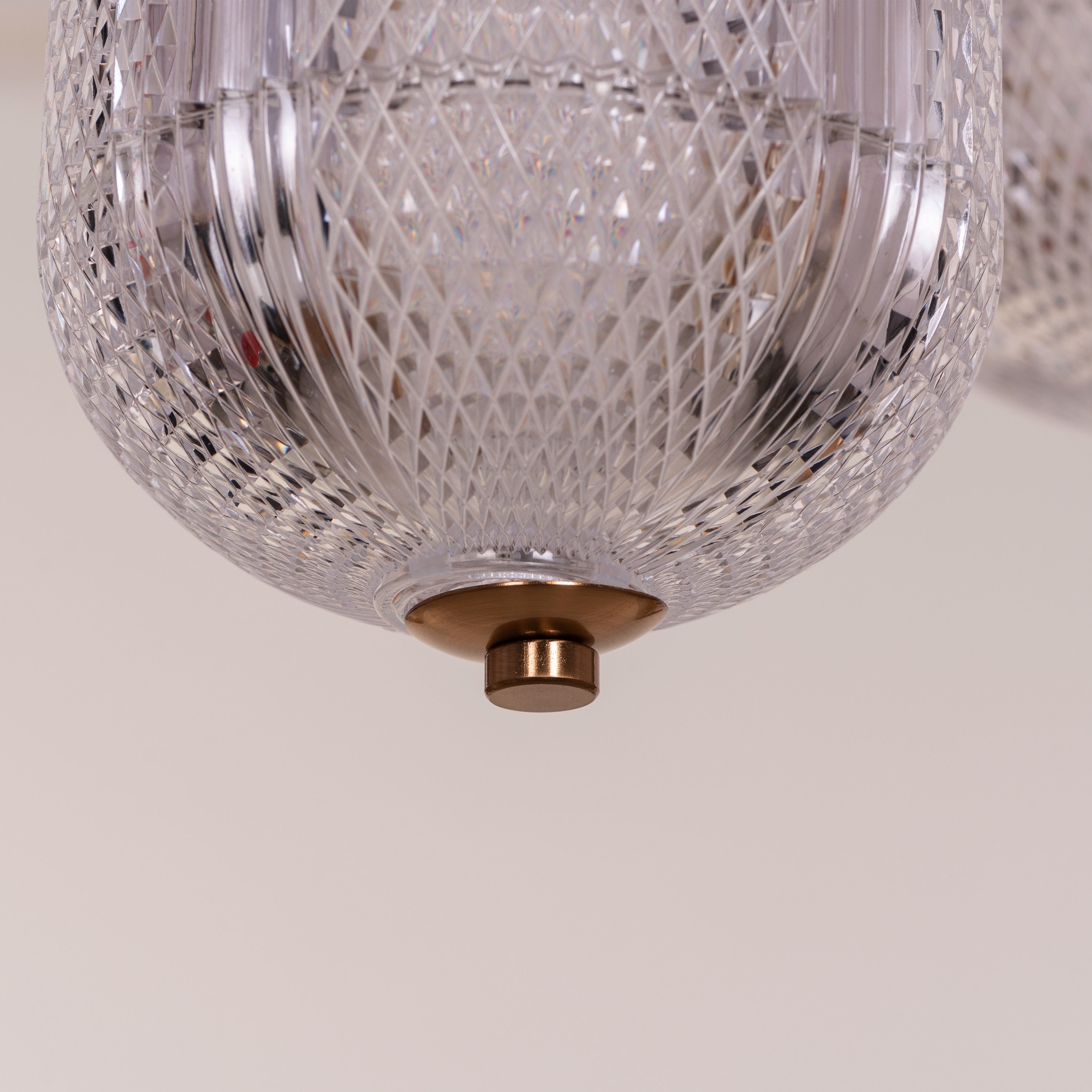 Yellow Diamond (3 Head, Dimmable LED with Remote Control) Acrylic Textured Chandelier