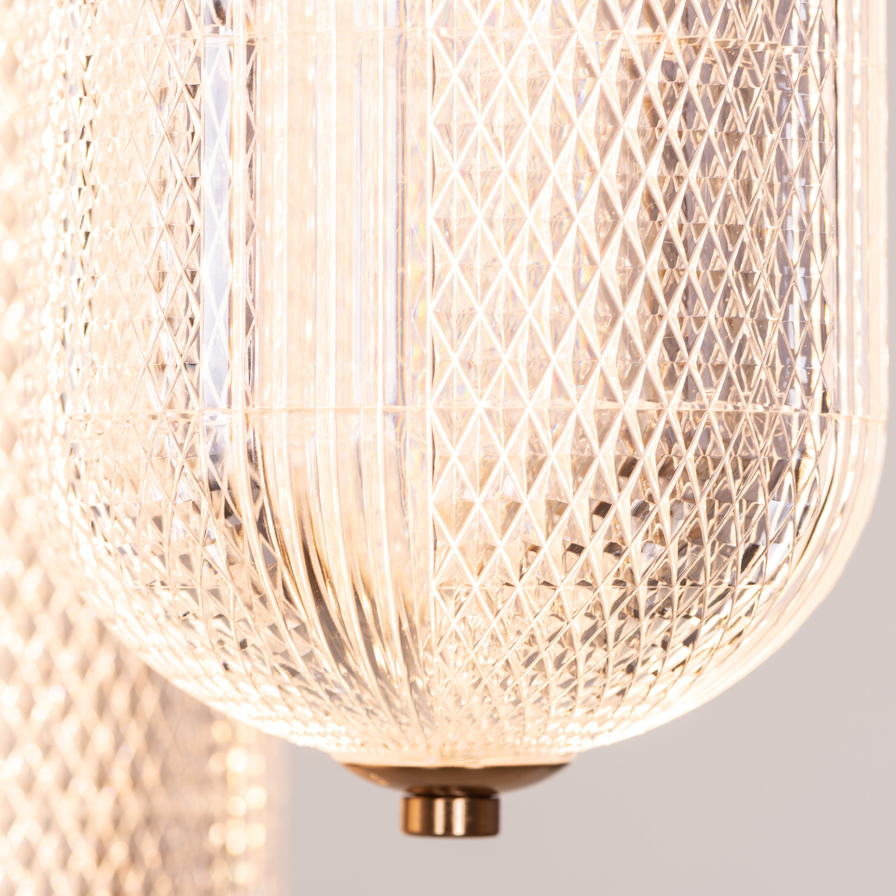 Yellow Diamond (3 Head, Dimmable LED with Remote Control) Acrylic Textured Chandelier