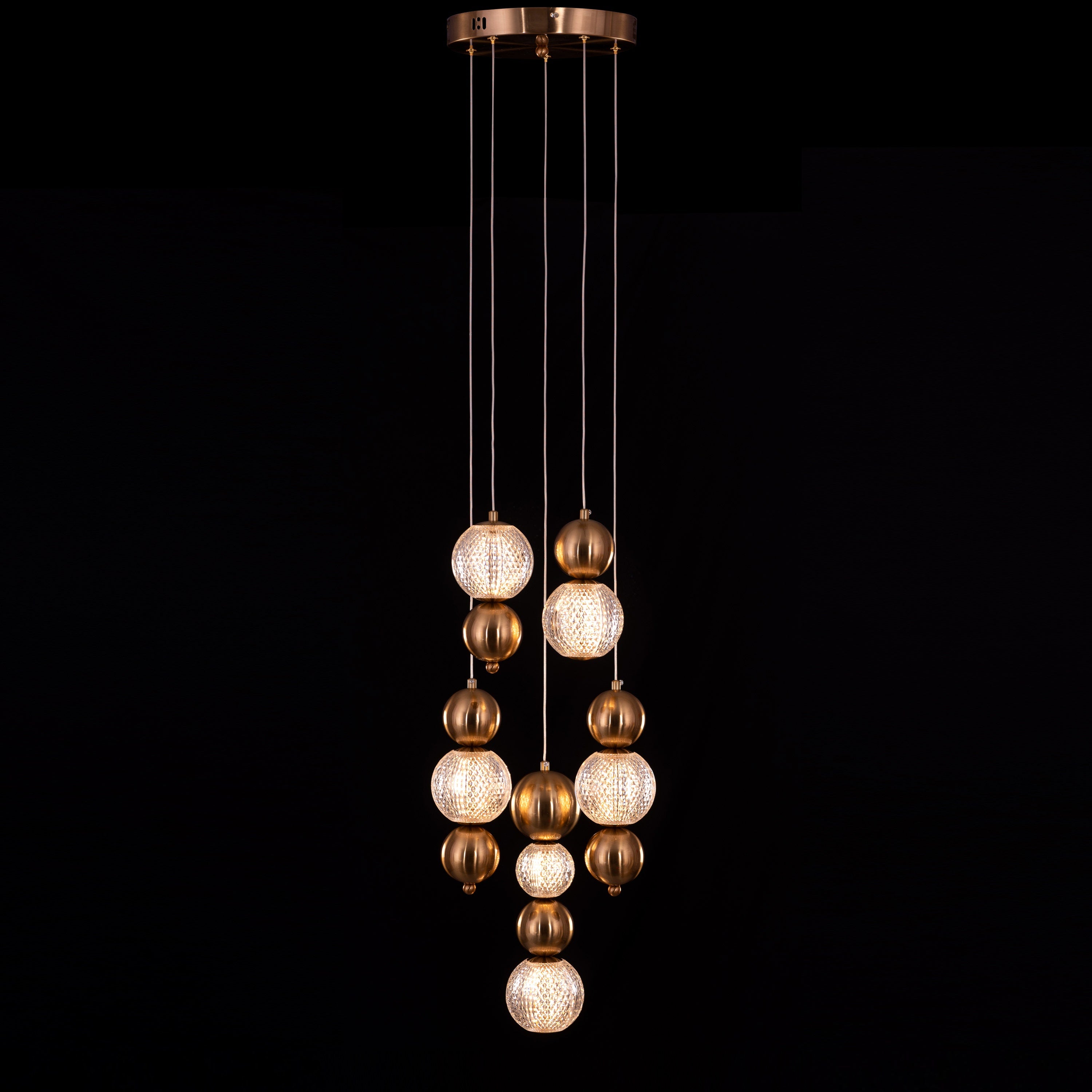 Meant For Me (Gold, Dimmable LED with Remote Control) Chandelier