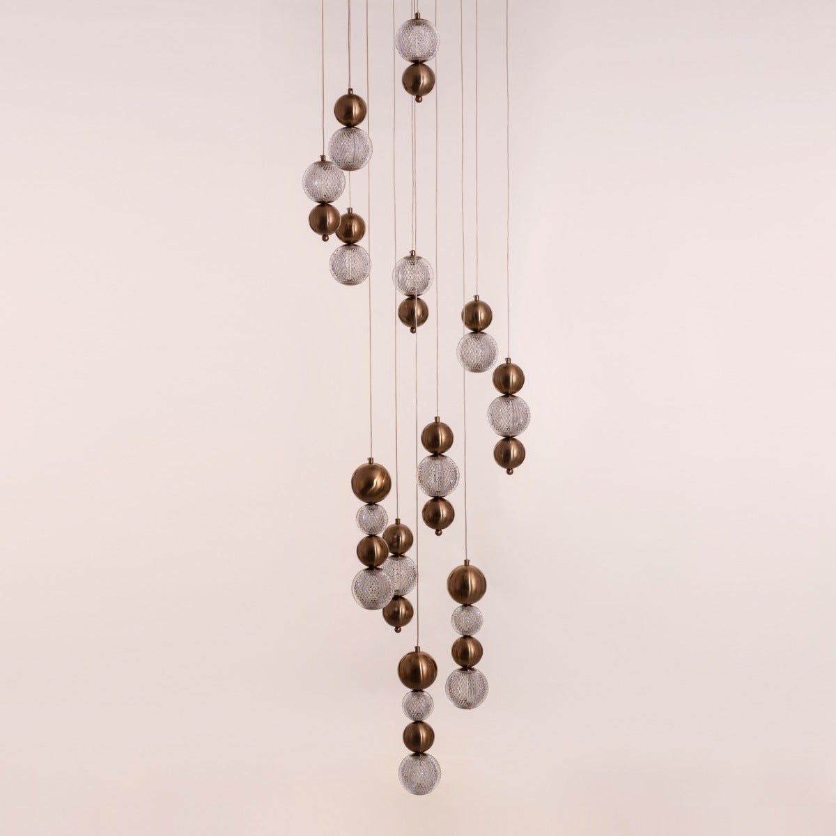 Meant For Me (Gold, Dimmable LED with Remote Control) Double Height Chandelier