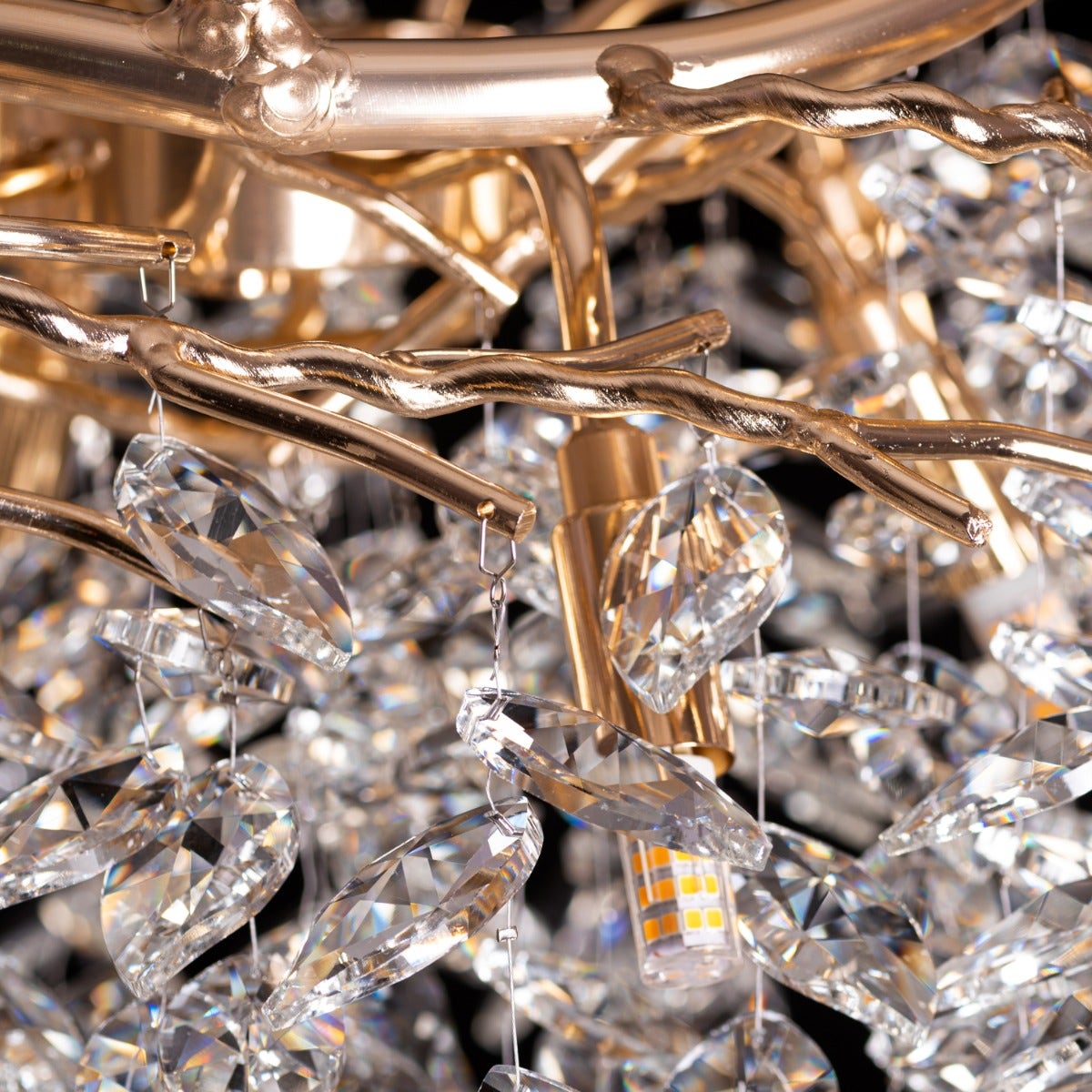 Moral Of The Story (Small, Gold) Tree Branch Crystal Chandelier