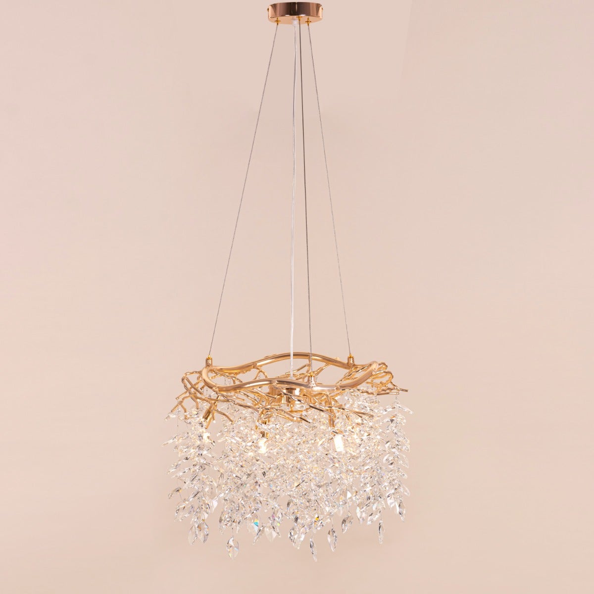 Moral Of The Story (Small, Gold) Tree Branch Crystal Chandelier