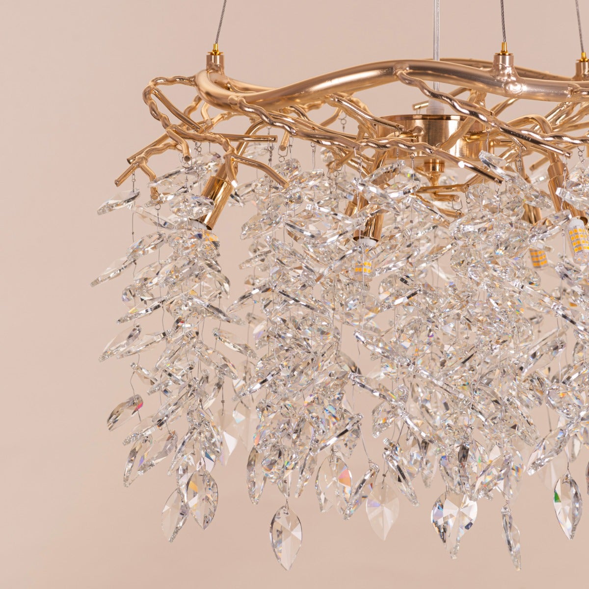 Moral Of The Story (Small, Gold) Tree Branch Crystal Chandelier