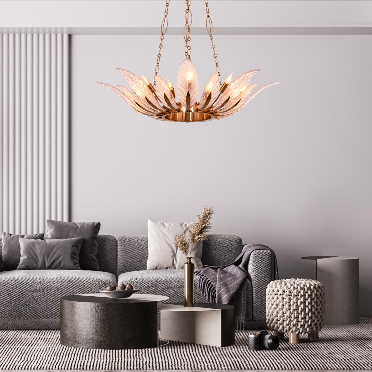 Trance (Large, Gold) Glass Chandelier