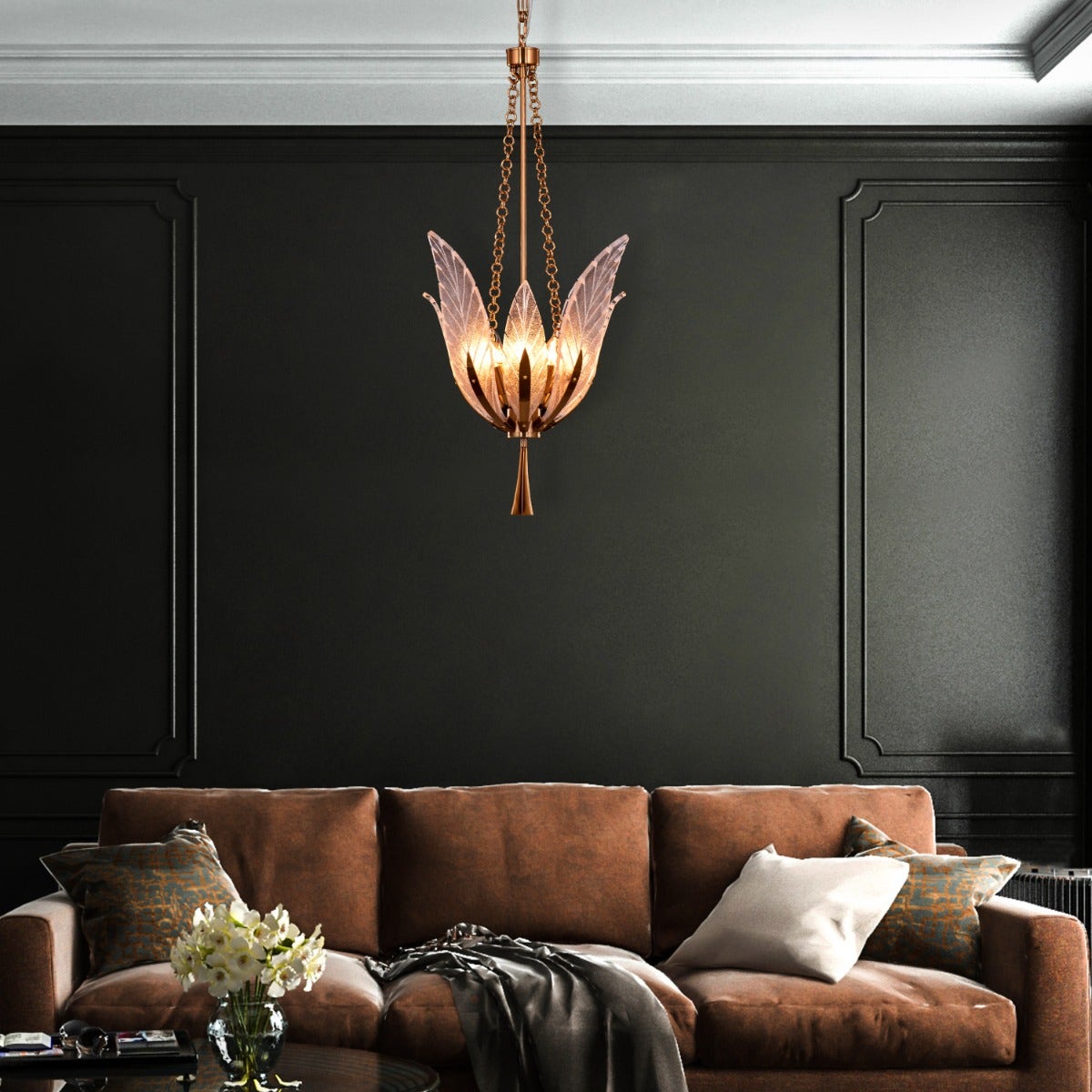 Trance (Small, Gold) Glass Chandelier