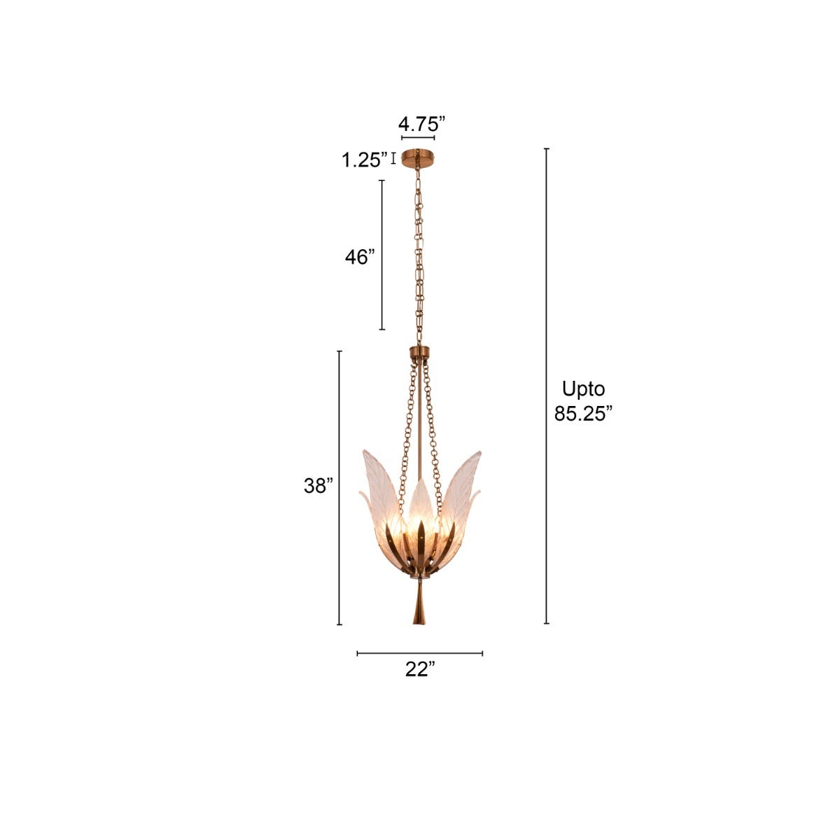 Trance (Small, Gold) Glass Chandelier