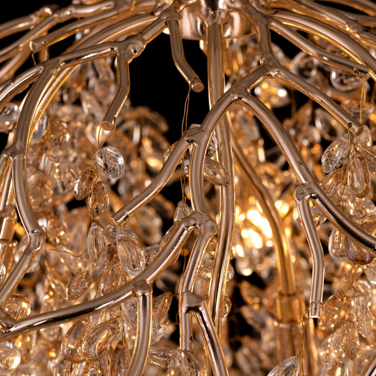 Poets That Write (Small, Gold) Tree Branch Crystal Chandelier
