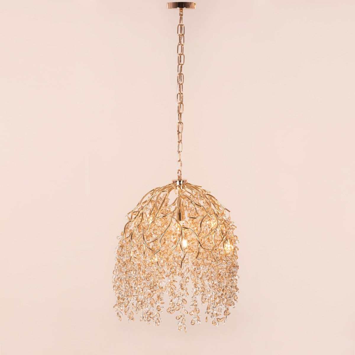 Poets That Write (Small, Gold) Tree Branch Crystal Chandelier