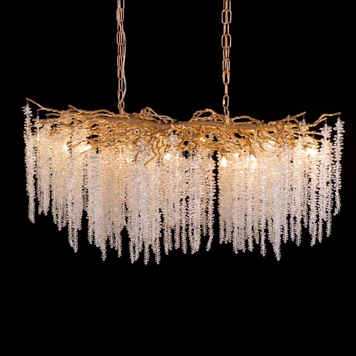 Up With The Fairies (Large, Gold) Tree Branch Crystal Chandelier