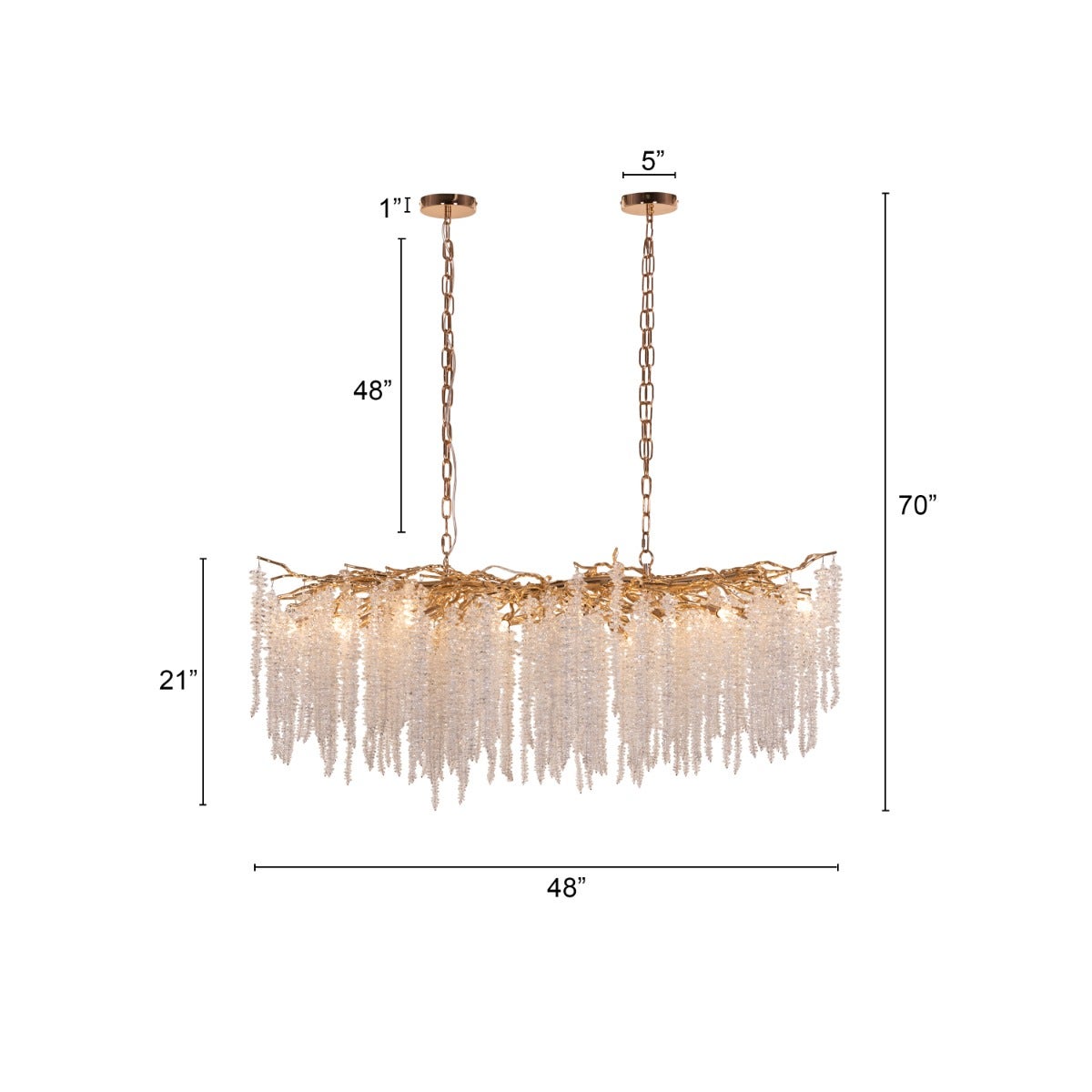 Up With The Fairies (Large, Gold) Tree Branch Crystal Chandelier