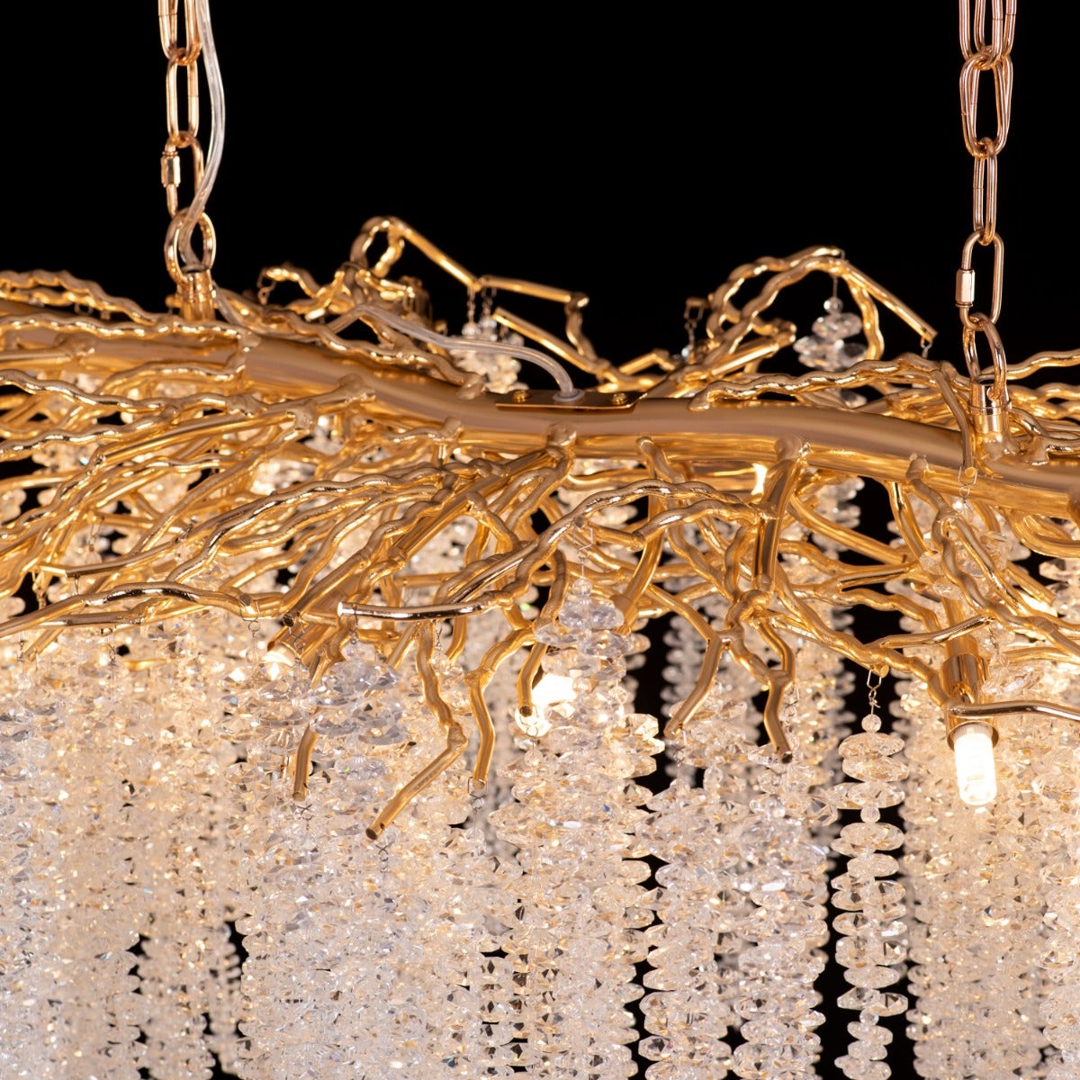 Up With The Fairies (Large, Gold) Tree Branch Crystal Chandelier