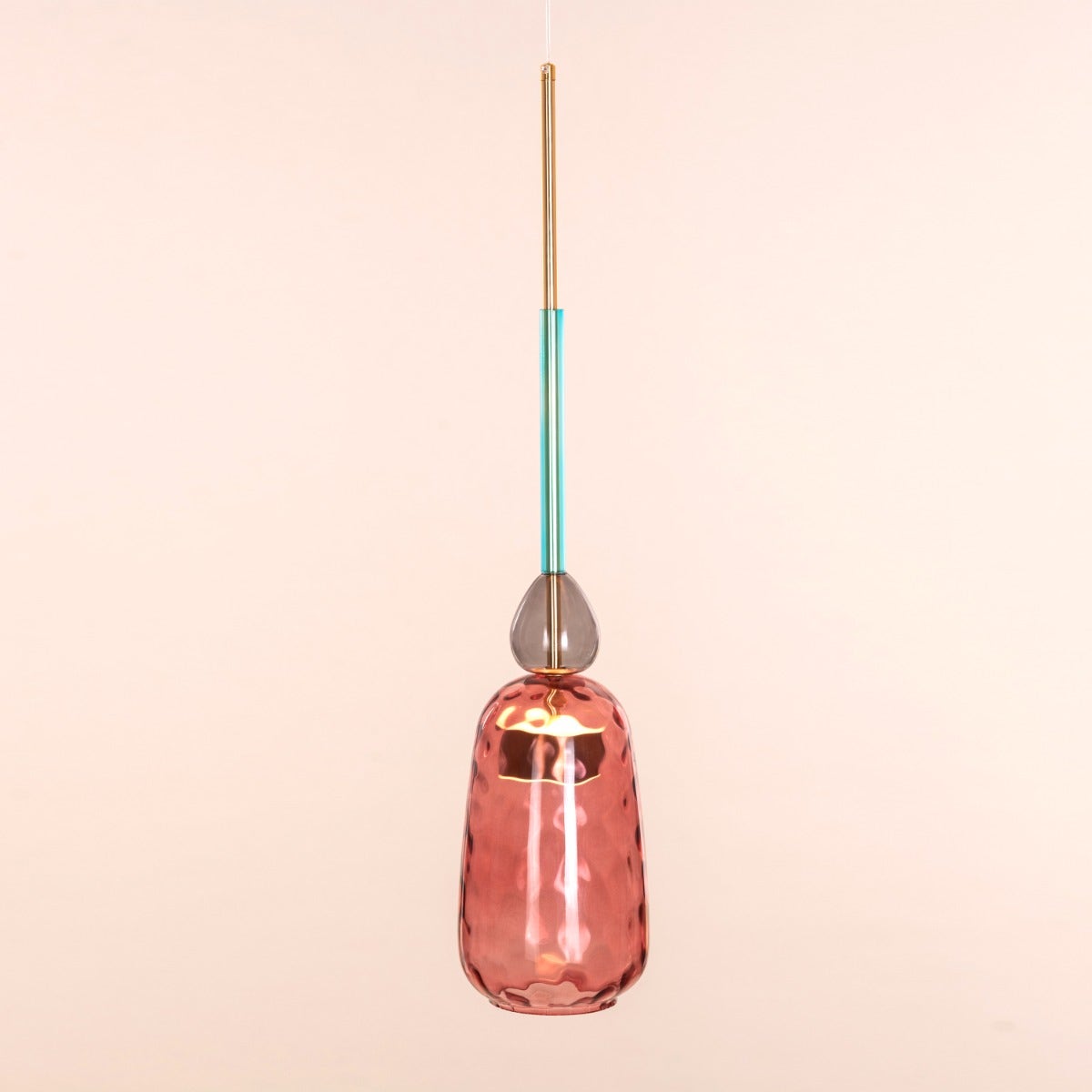 Cherry Bomb (Red, Built-In LED) Textured Glass Pendant Light