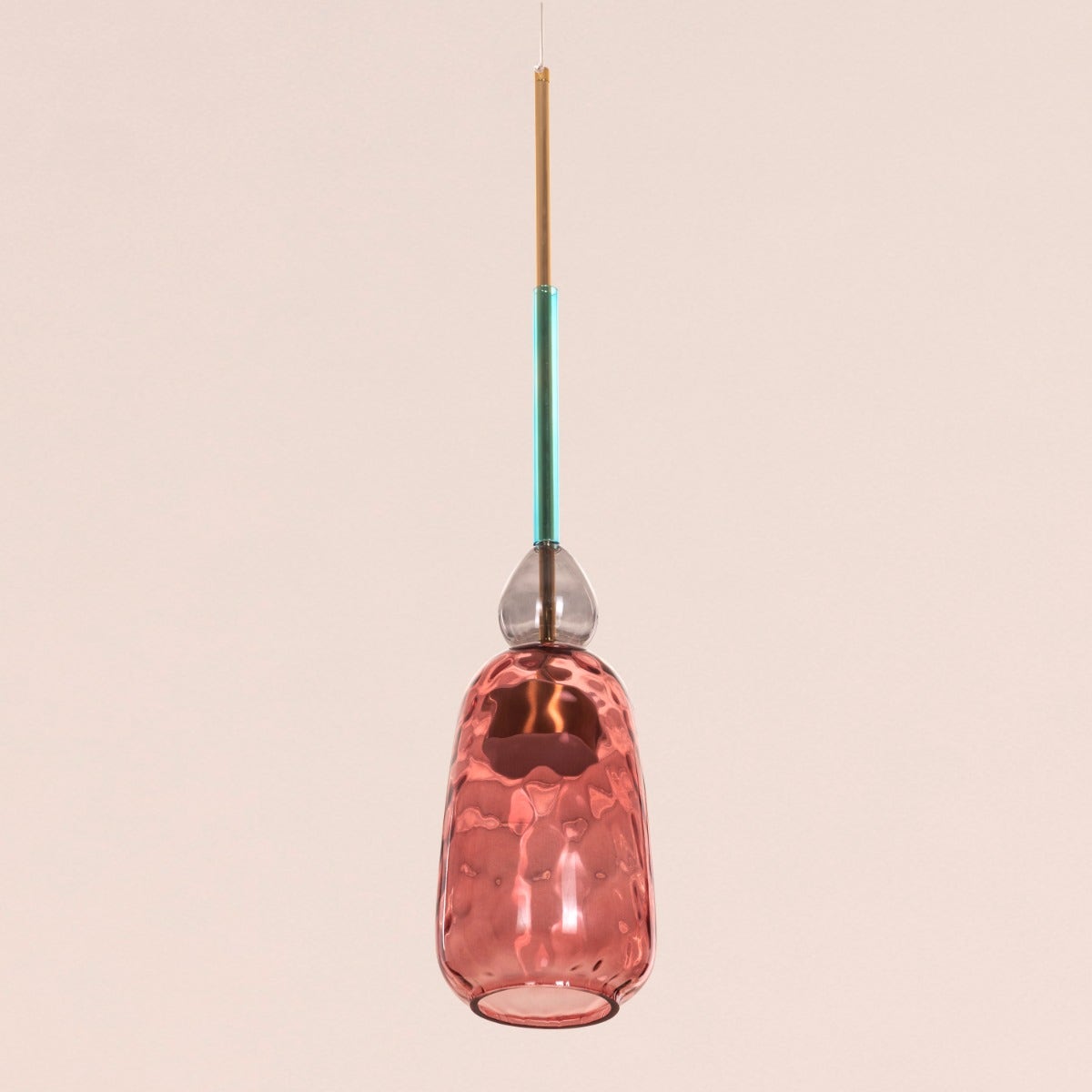 Cherry Bomb (Red, Built-In LED) Textured Glass Pendant Light