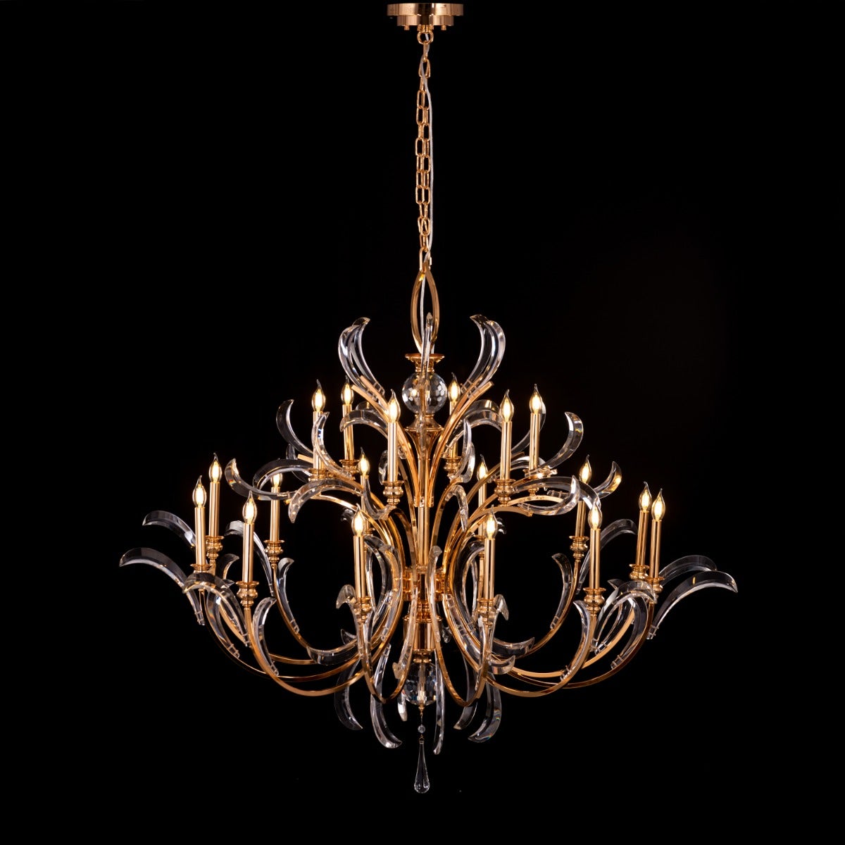Fountain Of Fortune (Large, Gold) Crystal Chandelier