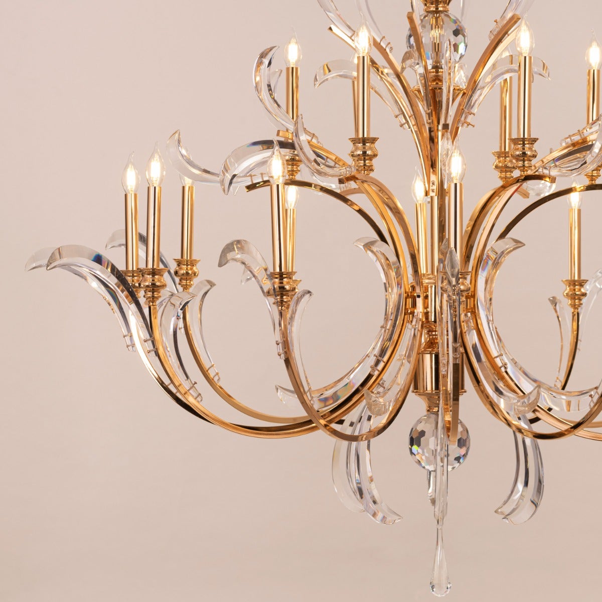 Fountain Of Fortune (Large, Gold) Crystal Chandelier