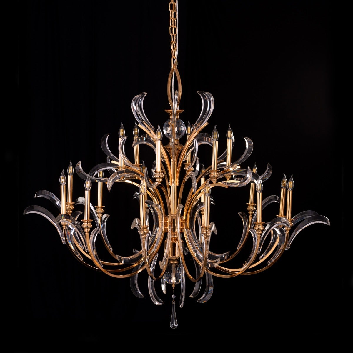 Fountain Of Fortune (Large, Gold) Crystal Chandelier