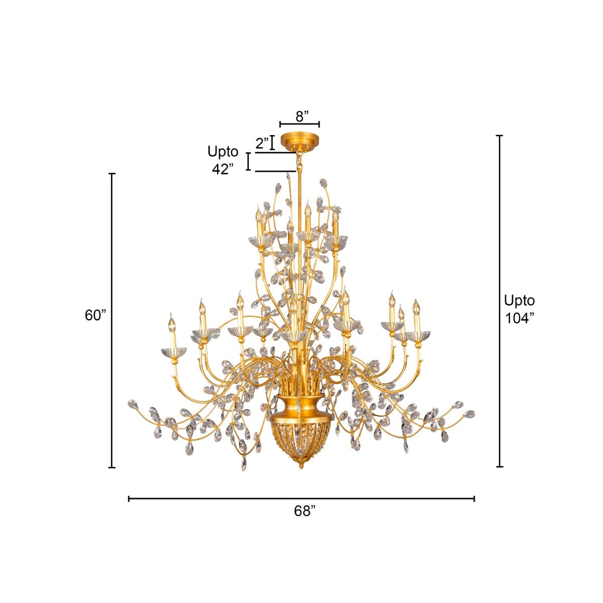 Juliet To Your Romeo (Large, Gold) Crystal Chandelier