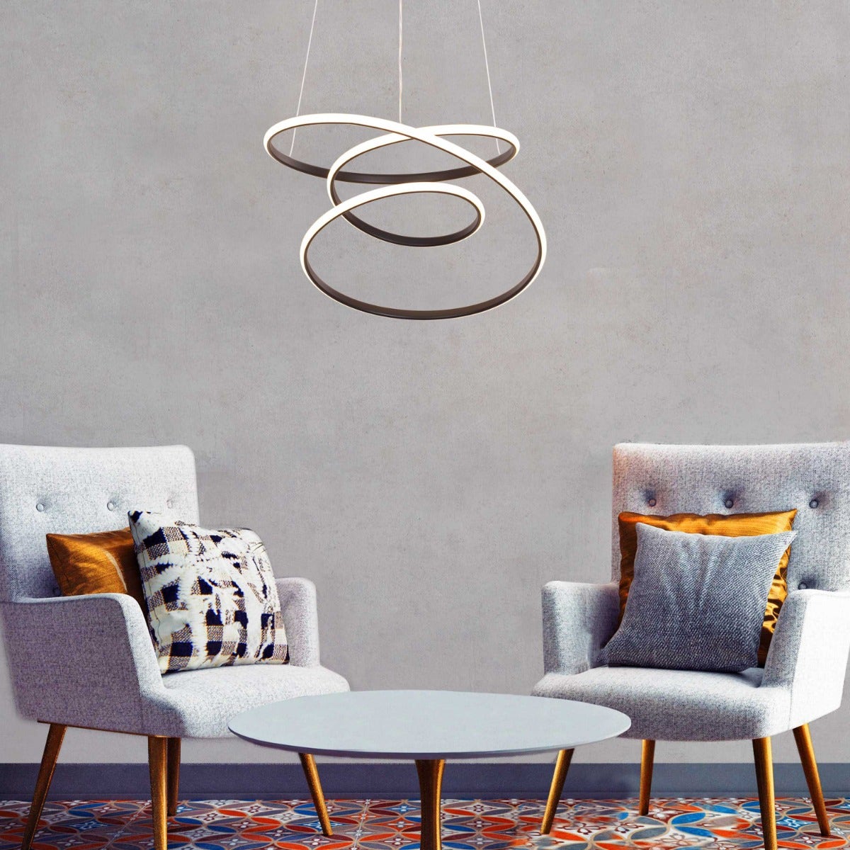 Sleepover (Small, Black, Dimmable LED with Remote Control) Chandelier