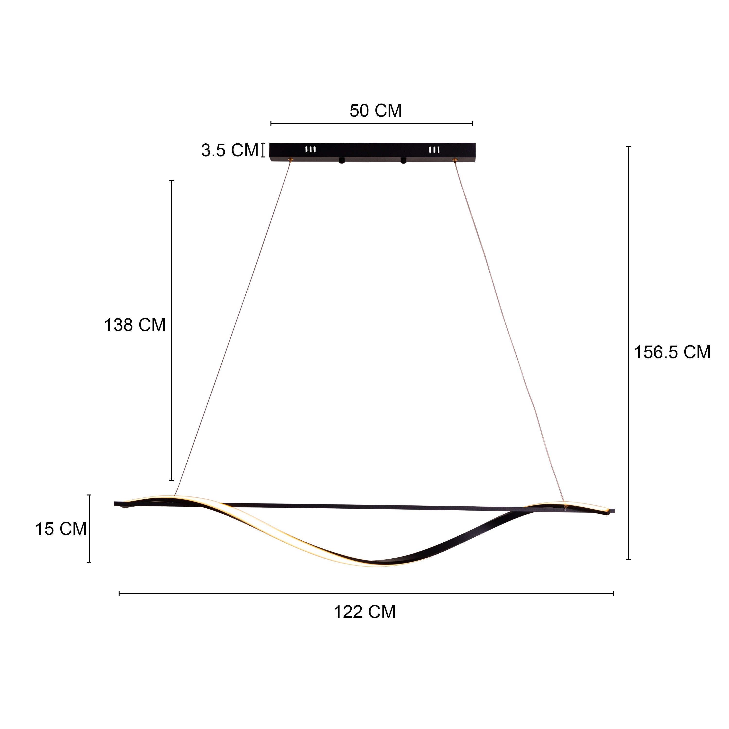 Cheat Sheet (Large, Black, Dimmable LED with Remote Control) Chandelier